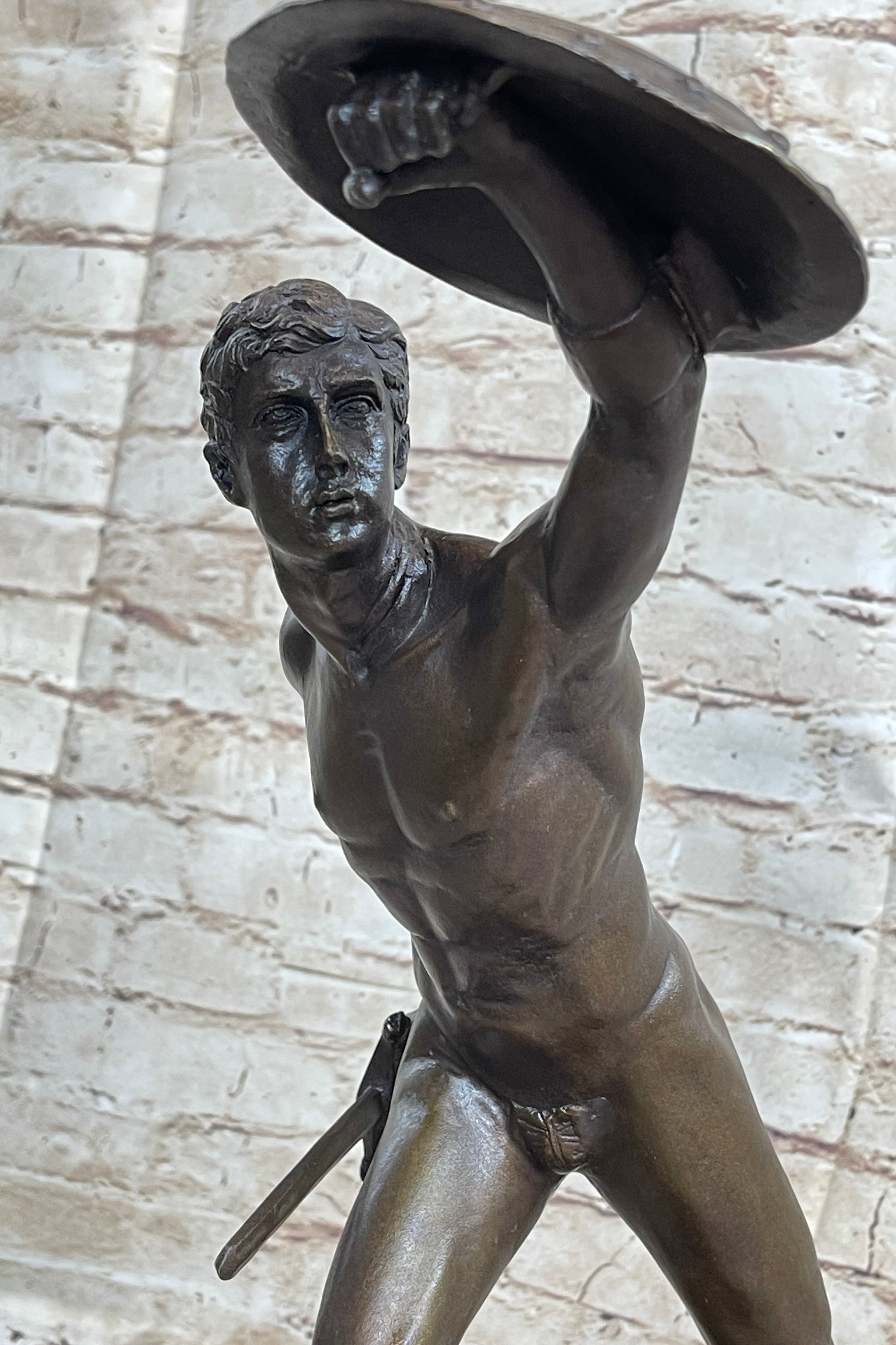 HANDSOME MAN BRONZE HONOR PATRIA ROMAN FRENCH GLADIATOR GAY METAL STATUE