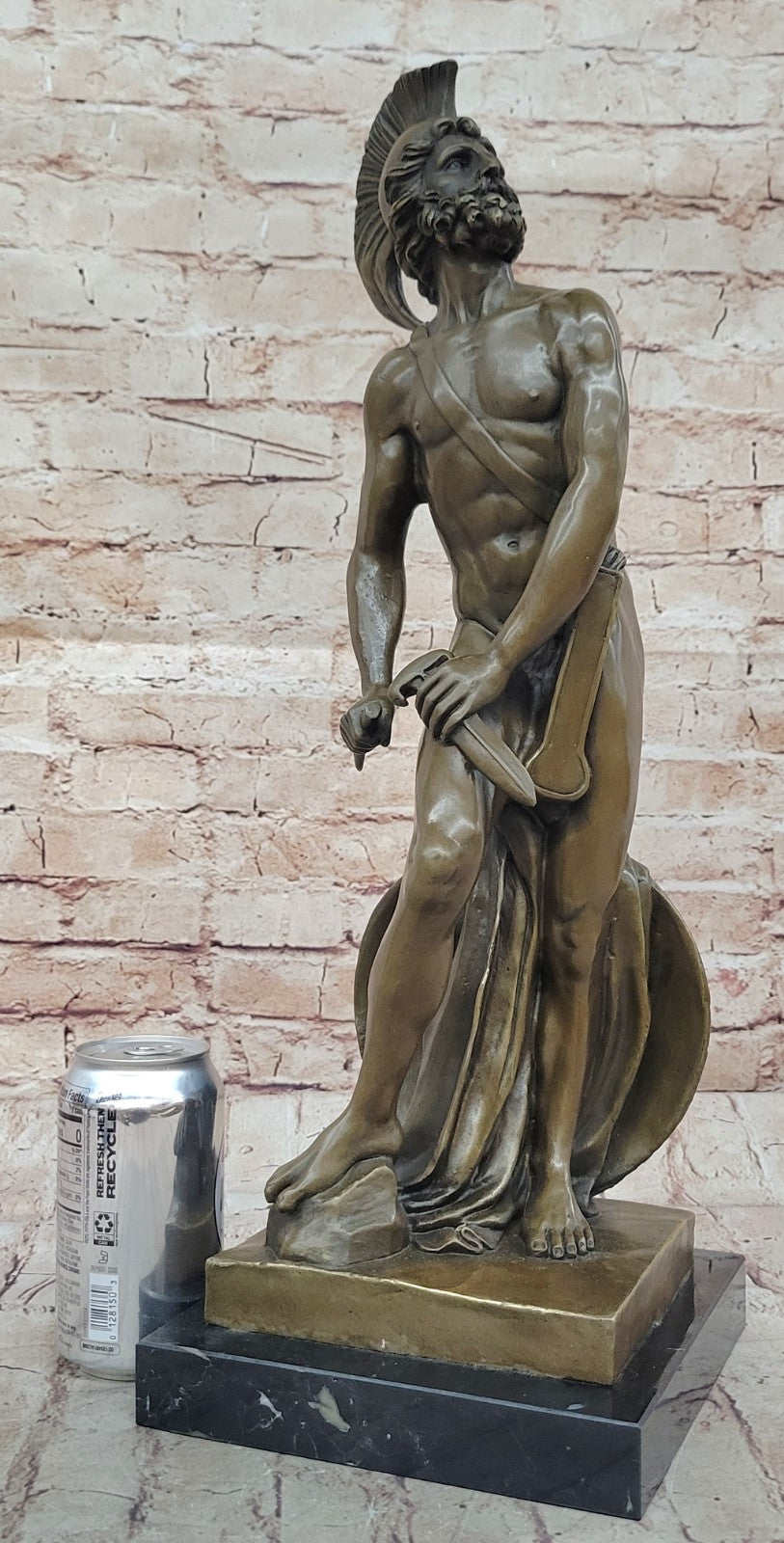 Roman Military Warrior Bronze Statue Hot Cast Classic Artwork Sculpture Figurine