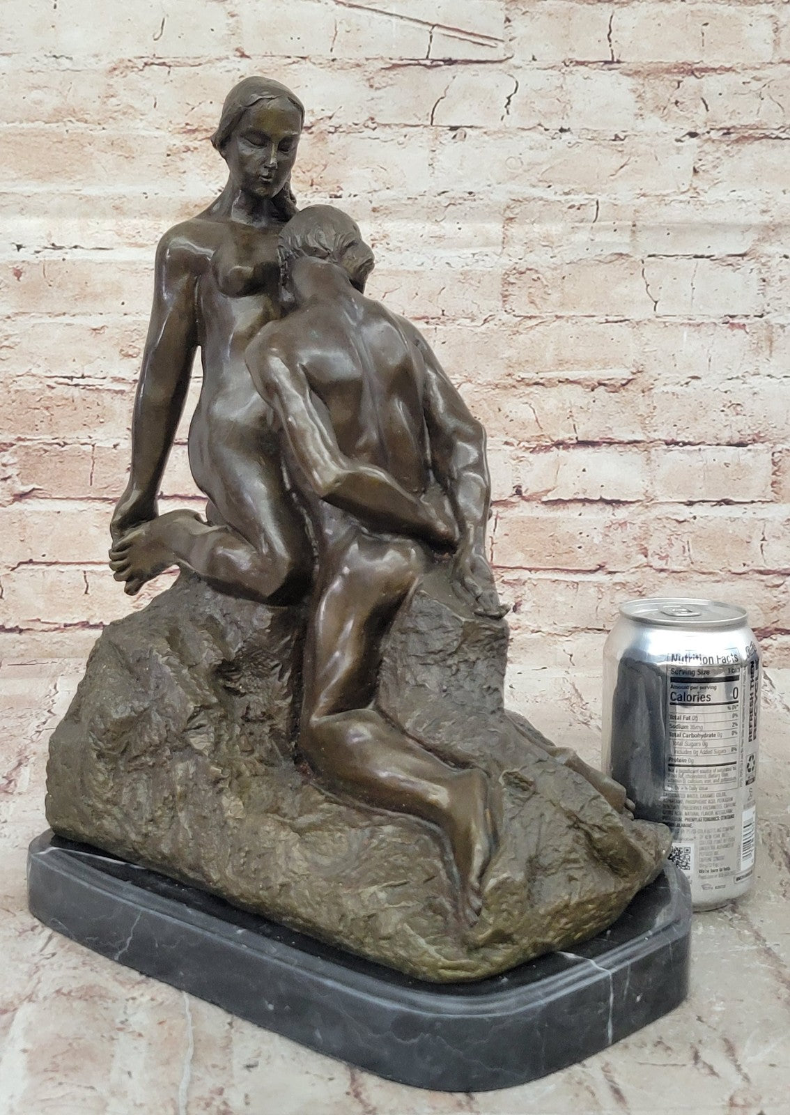 Large Signed Eternal Idol by French Sculptor Rodin Bronze Sculpture Nude Art