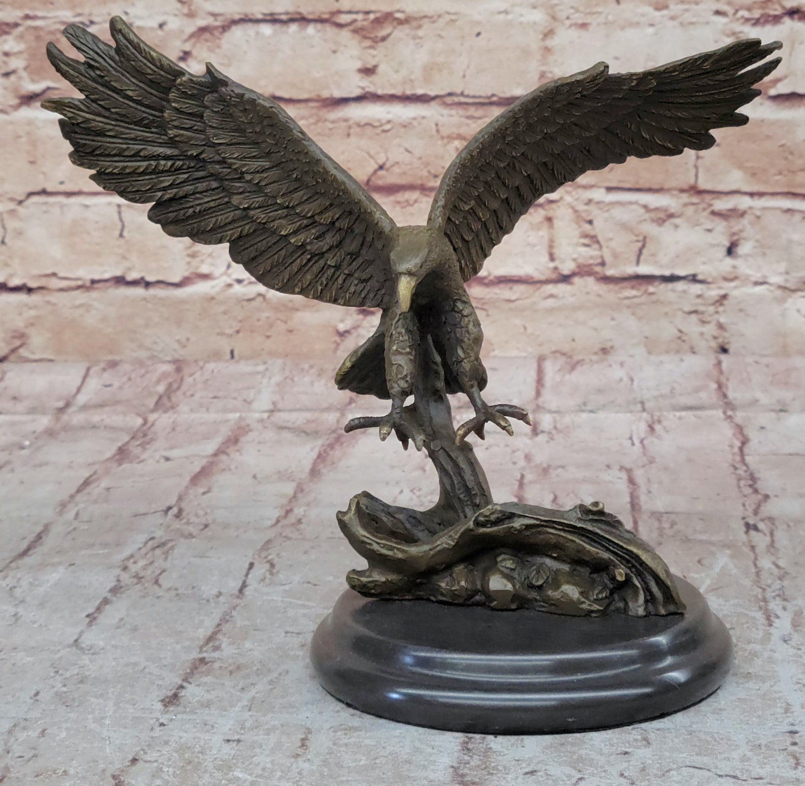 100% Real Bronze Statue AMERICAN BALD EAGLE Figure Sculpture Art Figurine SALE