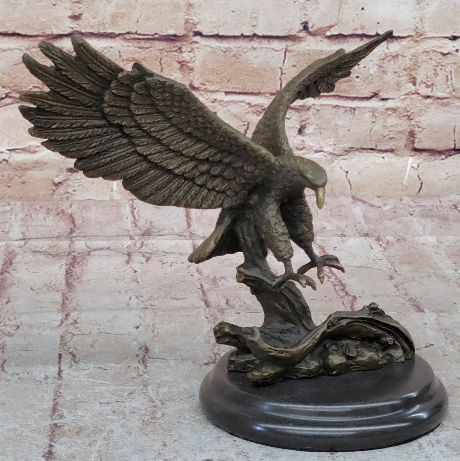 100% Real Bronze Statue AMERICAN BALD EAGLE Figure Sculpture Art Figurine SALE