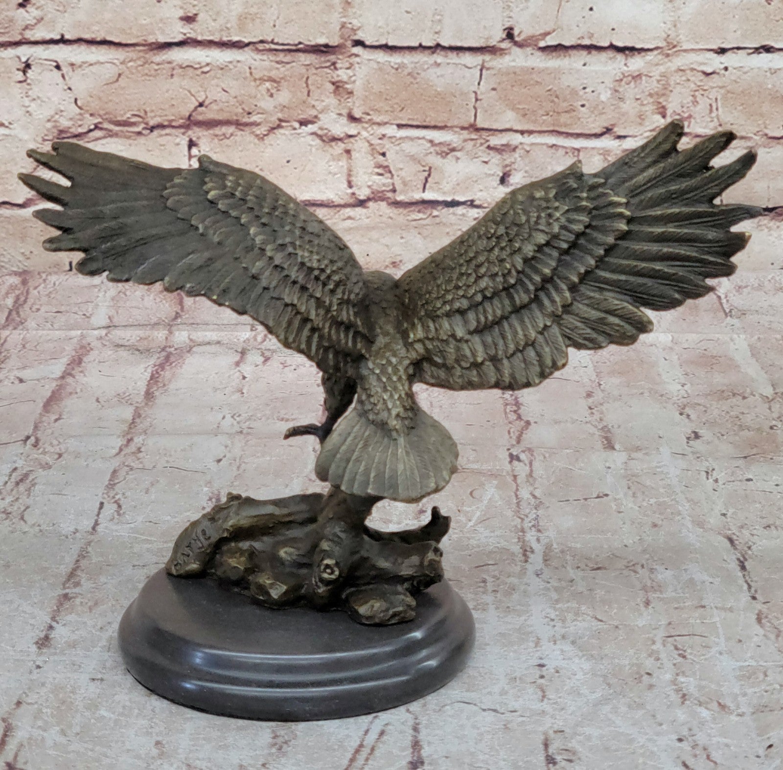 100% Real Bronze Statue AMERICAN BALD EAGLE Figure Sculpture Art Figurine SALE