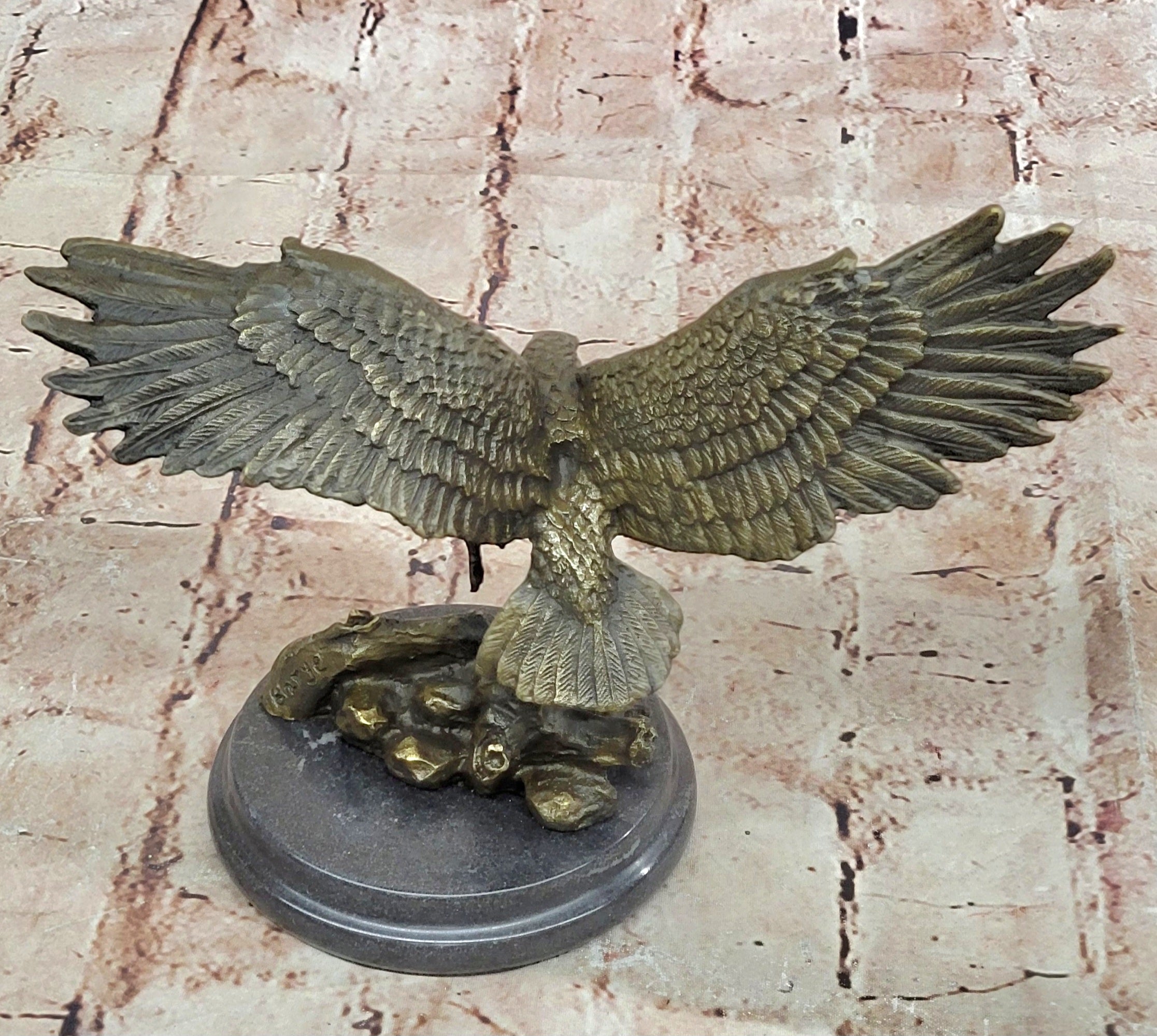 100% Real Bronze Statue AMERICAN BALD EAGLE Figure Sculpture Art Figurine SALE
