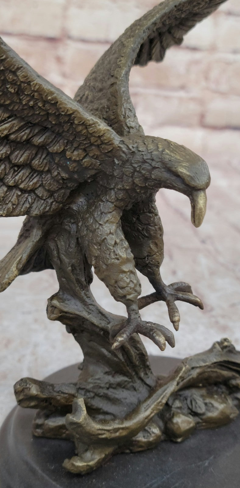 100% Real Bronze Statue AMERICAN BALD EAGLE Figure Sculpture Art Figurine SALE