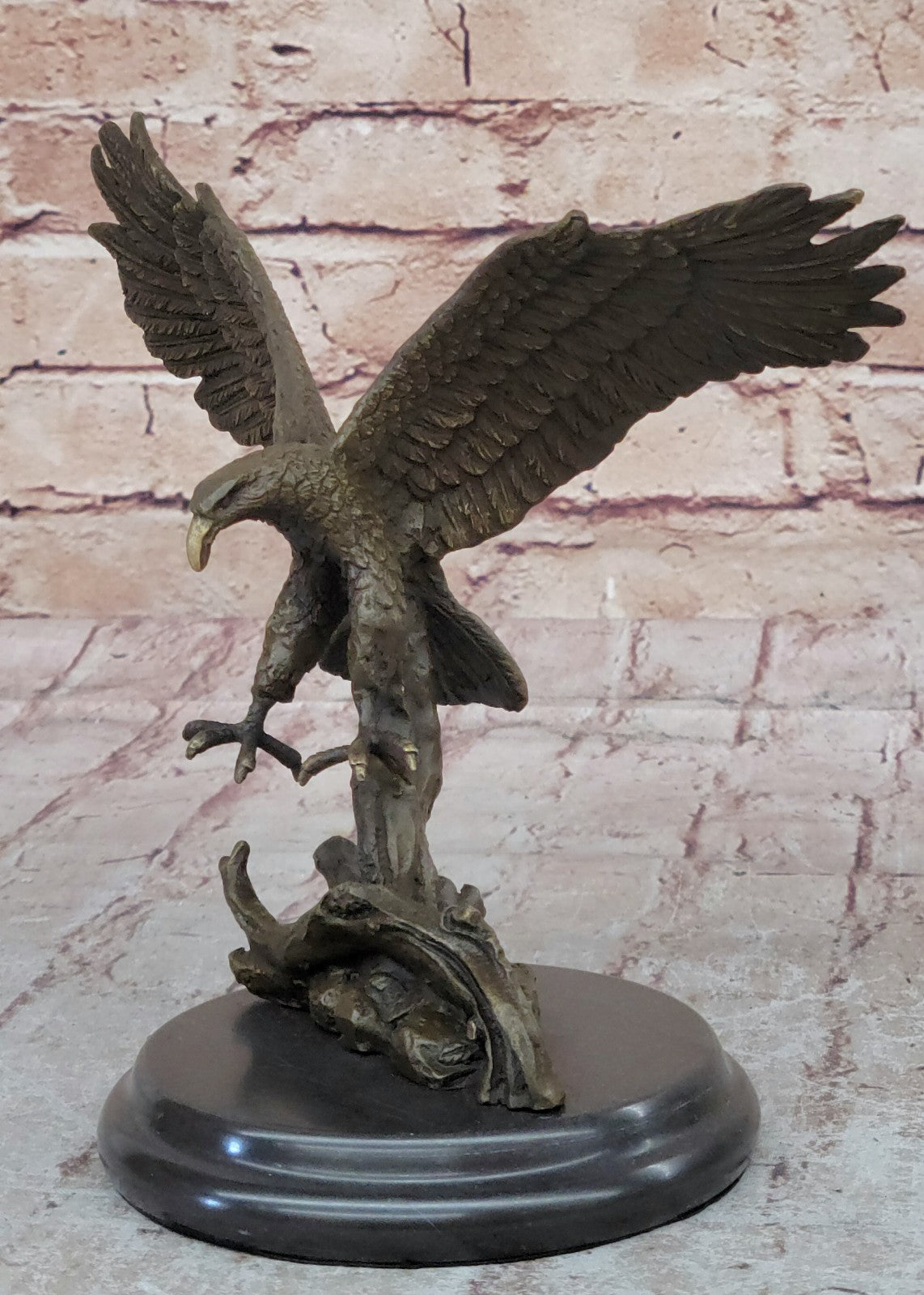 100% Real Bronze Statue AMERICAN BALD EAGLE Figure Sculpture Art Figurine SALE