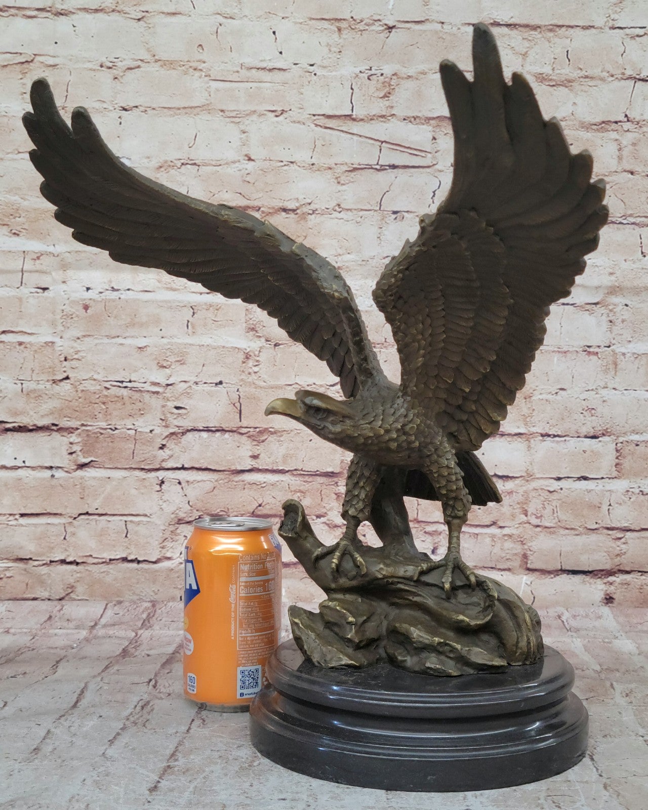 Handcrafted bronze sculpture SALE Deco Art Eagle Bald American Hawk Size Life