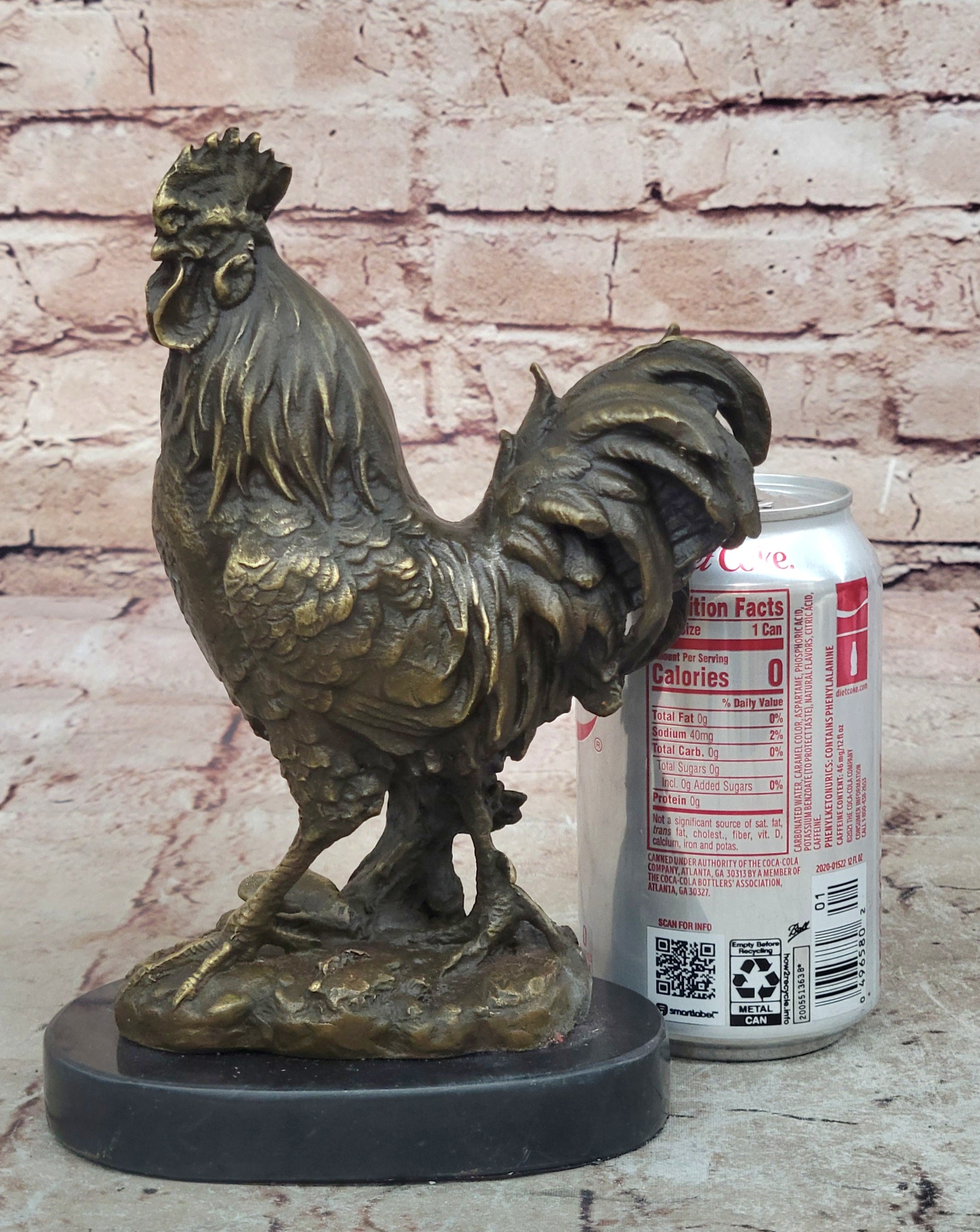 Handcrafted Detailed Hot Cast Farm Rooster Farm Decoration Bronze Sculpture Sale