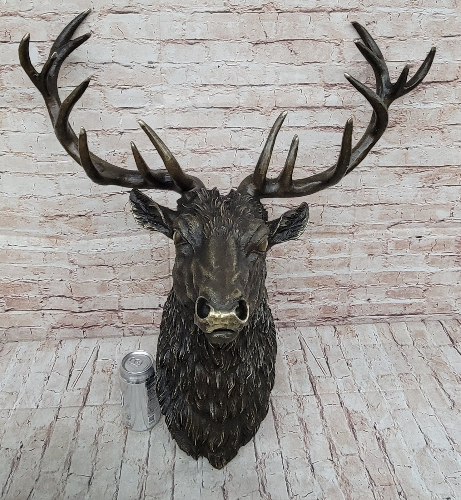 Handcrafted bronze sculpture SALE Sta Bust Head Elk Size Life Kauba Carl Signed
