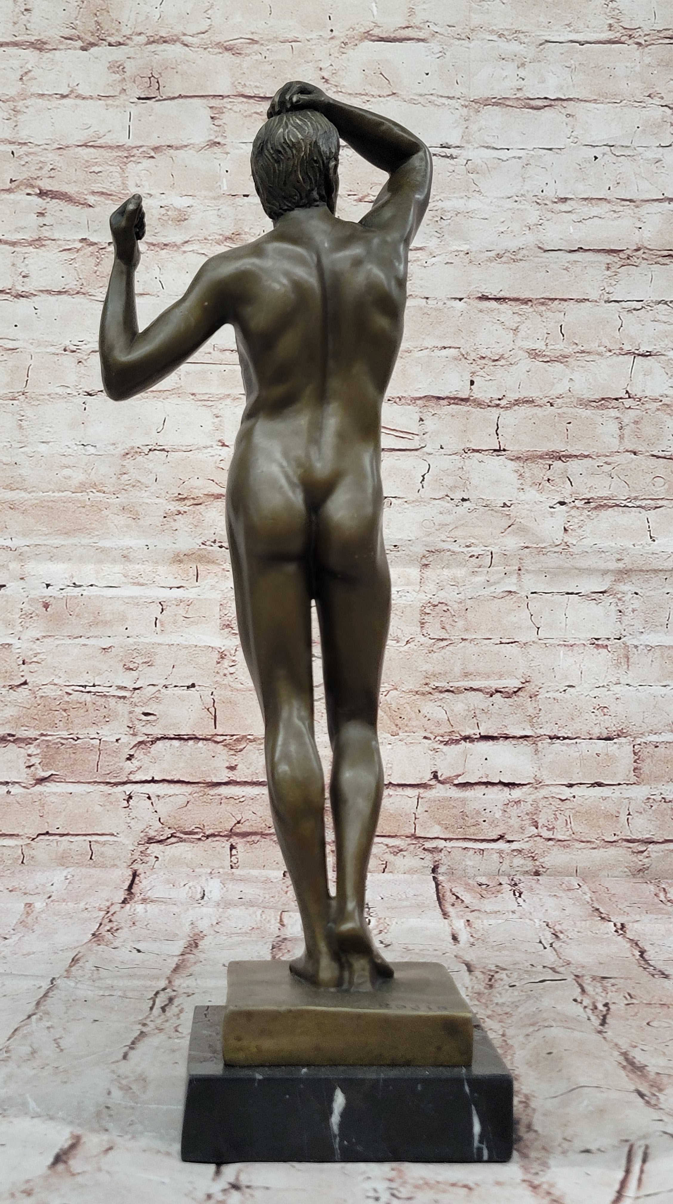 Handcrafted bronze sculpture SALE Home Deco Art Marble Male Nude Rodin Signed