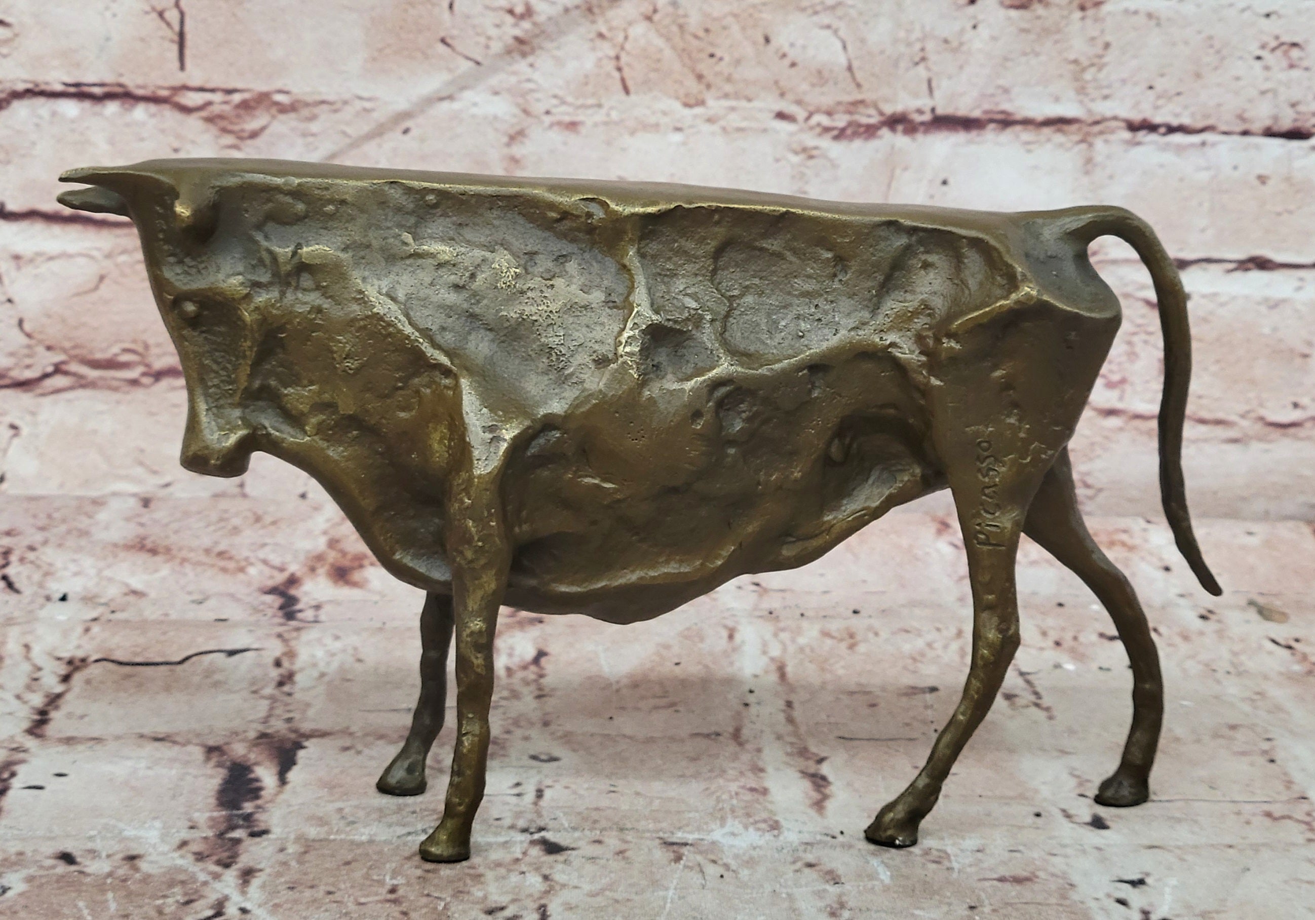 Bronze Sculpture Modern Abstract Art Bull by Picasso Hot Cast Figurine Figure