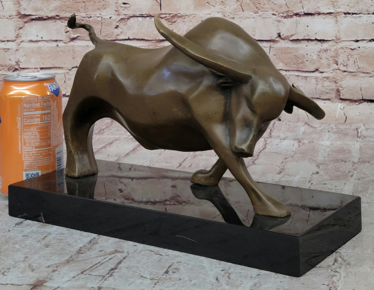 Bronze Sculpture Modern Art Stock Market Bull Hot Cast Marble Figurine Figure NR