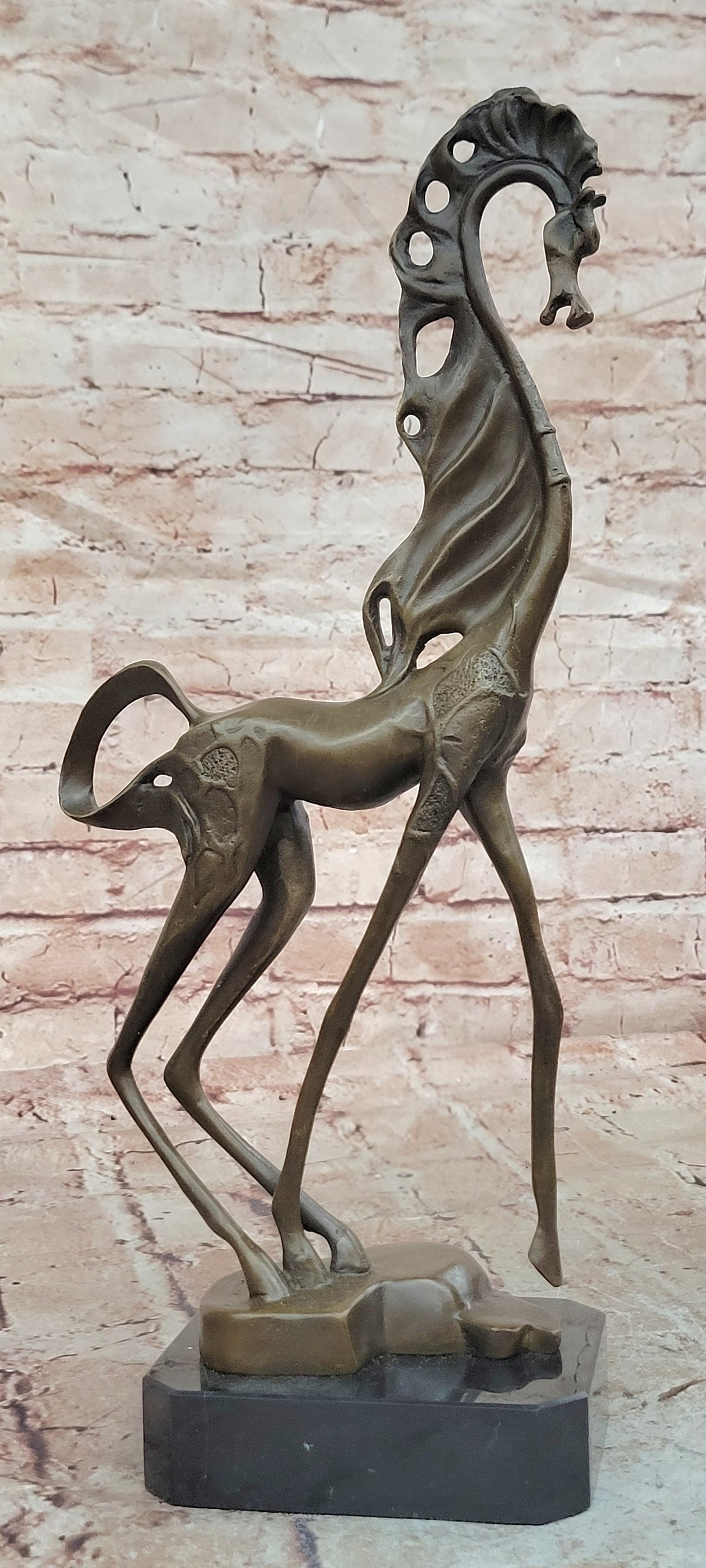 Abstract Modern Art Salvador Dali Horse Hot Cast Bronze Sculpture Marble Figurin