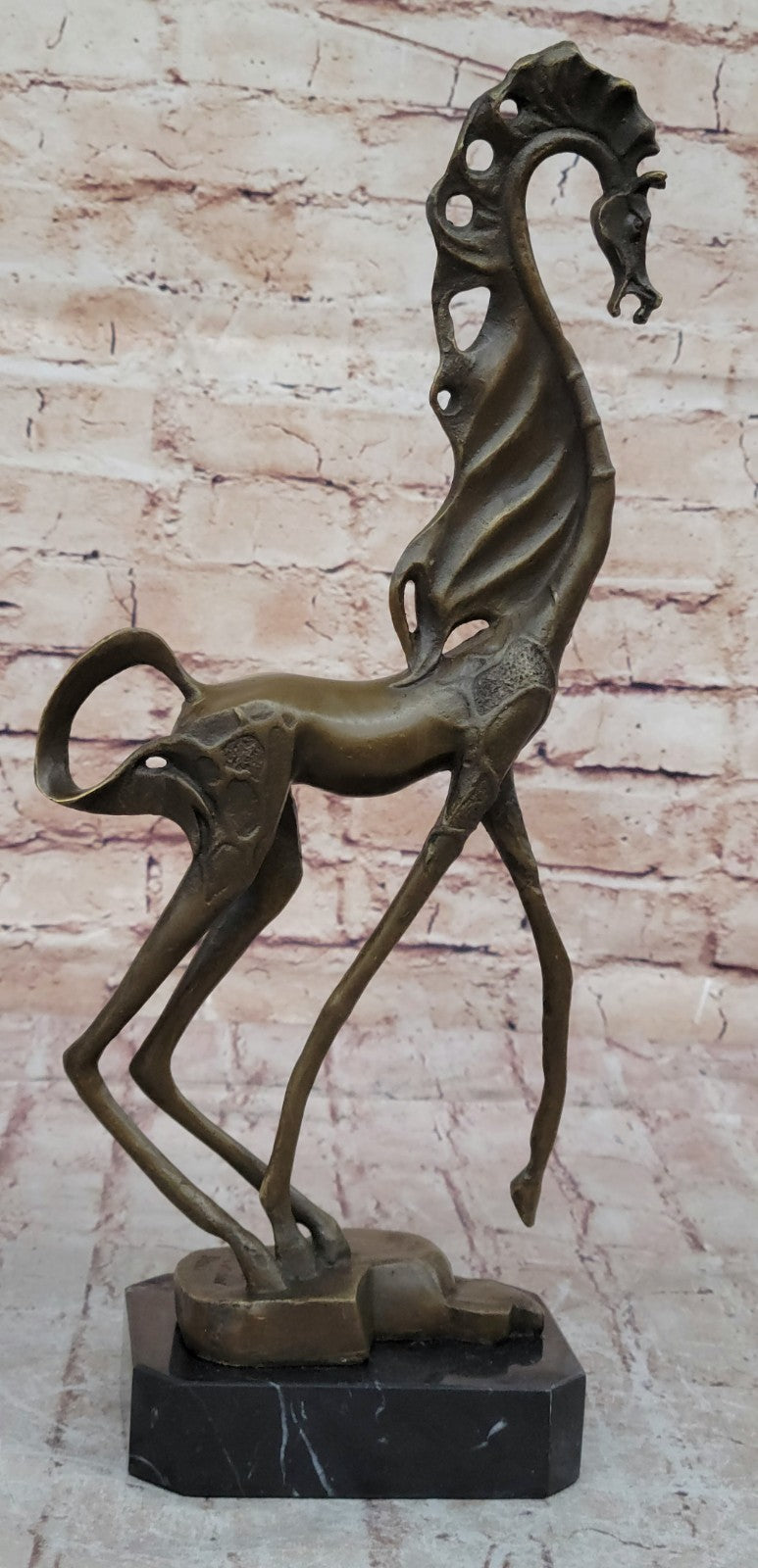 Abstract Modern Art Salvador Dali Horse Hot Cast Bronze Sculpture Marble Figurin