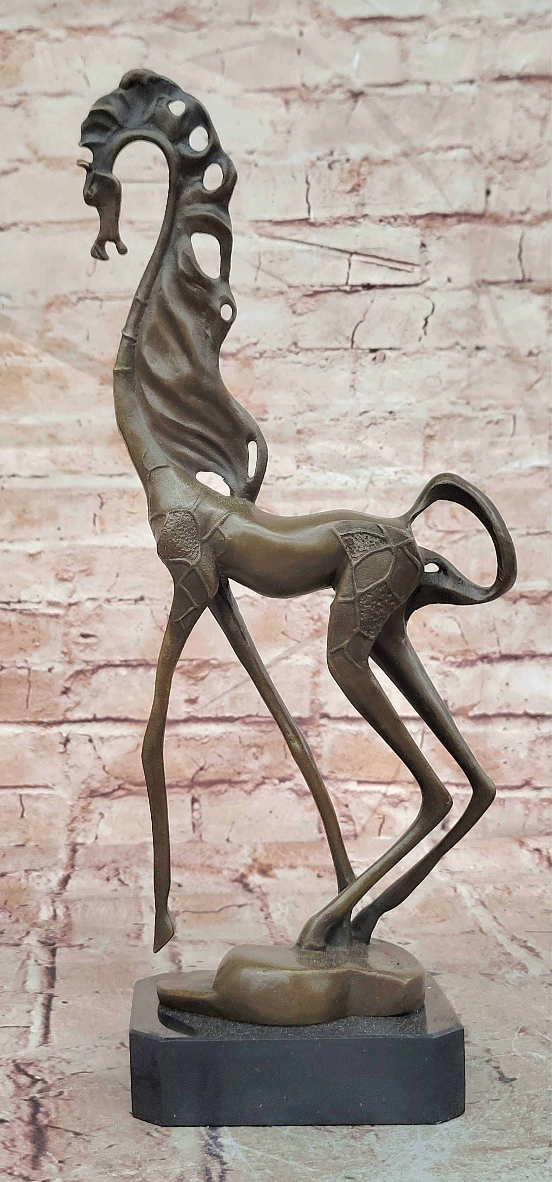 Abstract Modern Art Salvador Dali Horse Hot Cast Bronze Sculpture Marble Figurin