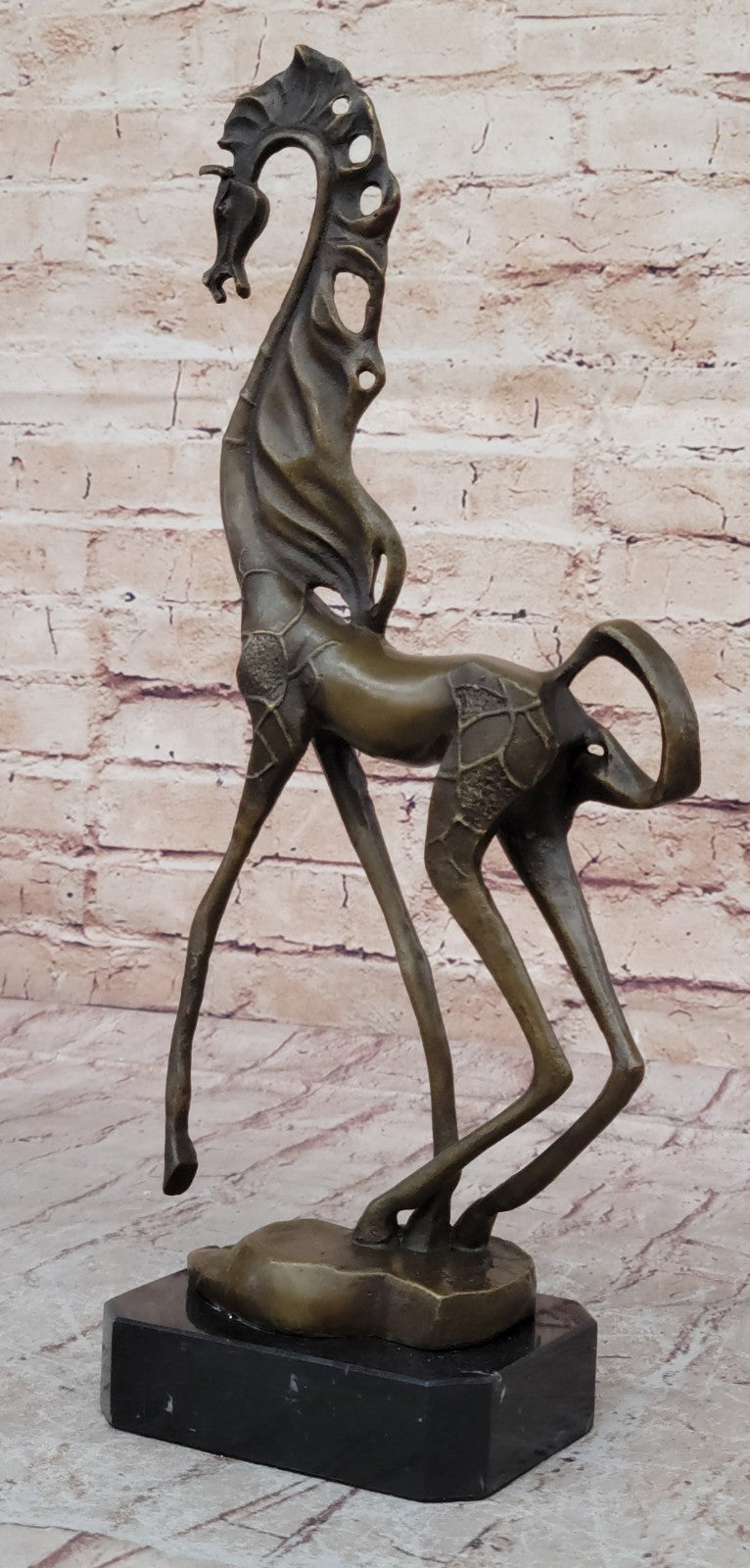 Abstract Modern Art Salvador Dali Horse Hot Cast Bronze Sculpture Marble Figurin