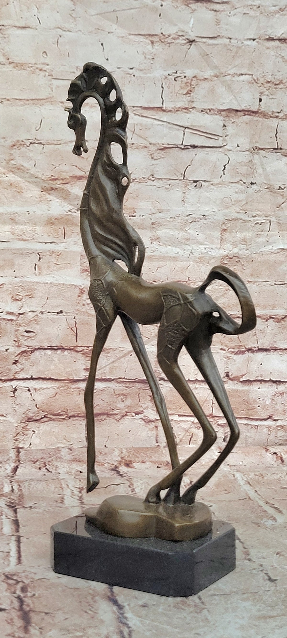 Abstract Modern Art Salvador Dali Horse Hot Cast Bronze Sculpture Marble Figurin