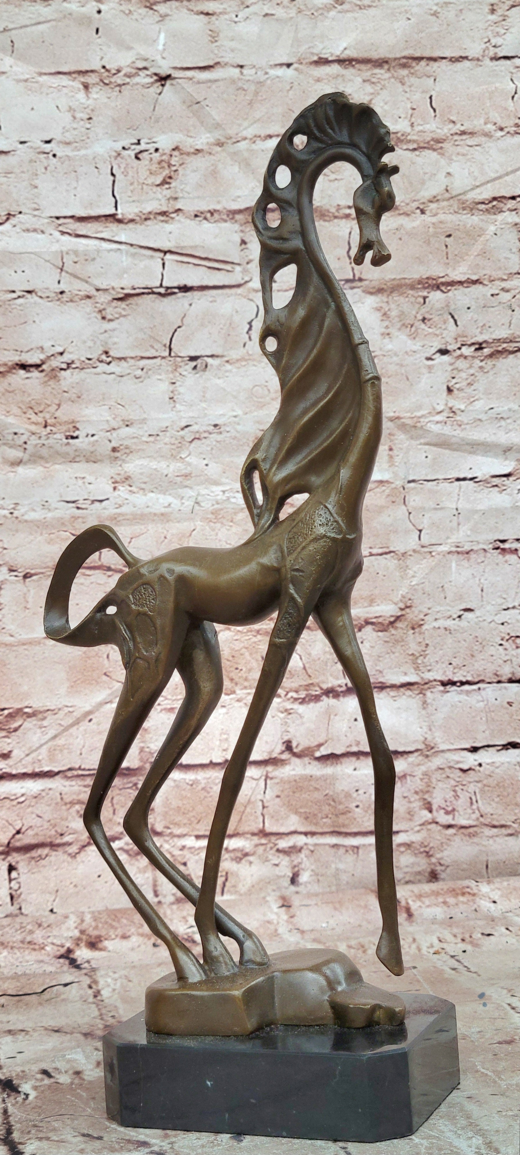 Abstract Modern Art Salvador Dali Horse Hot Cast Bronze Sculpture Marble Figurin
