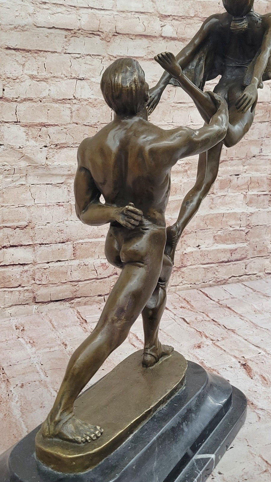 Western Art sculpture Bronze Marble Abstract Two Belle ballerina Statue Artwork