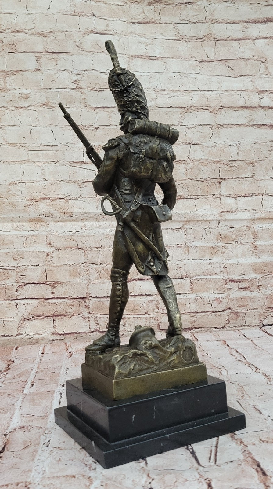 Masterpiece of European Art: Handcrafted Bronze Sculpture Depicting a  Russian Soldier