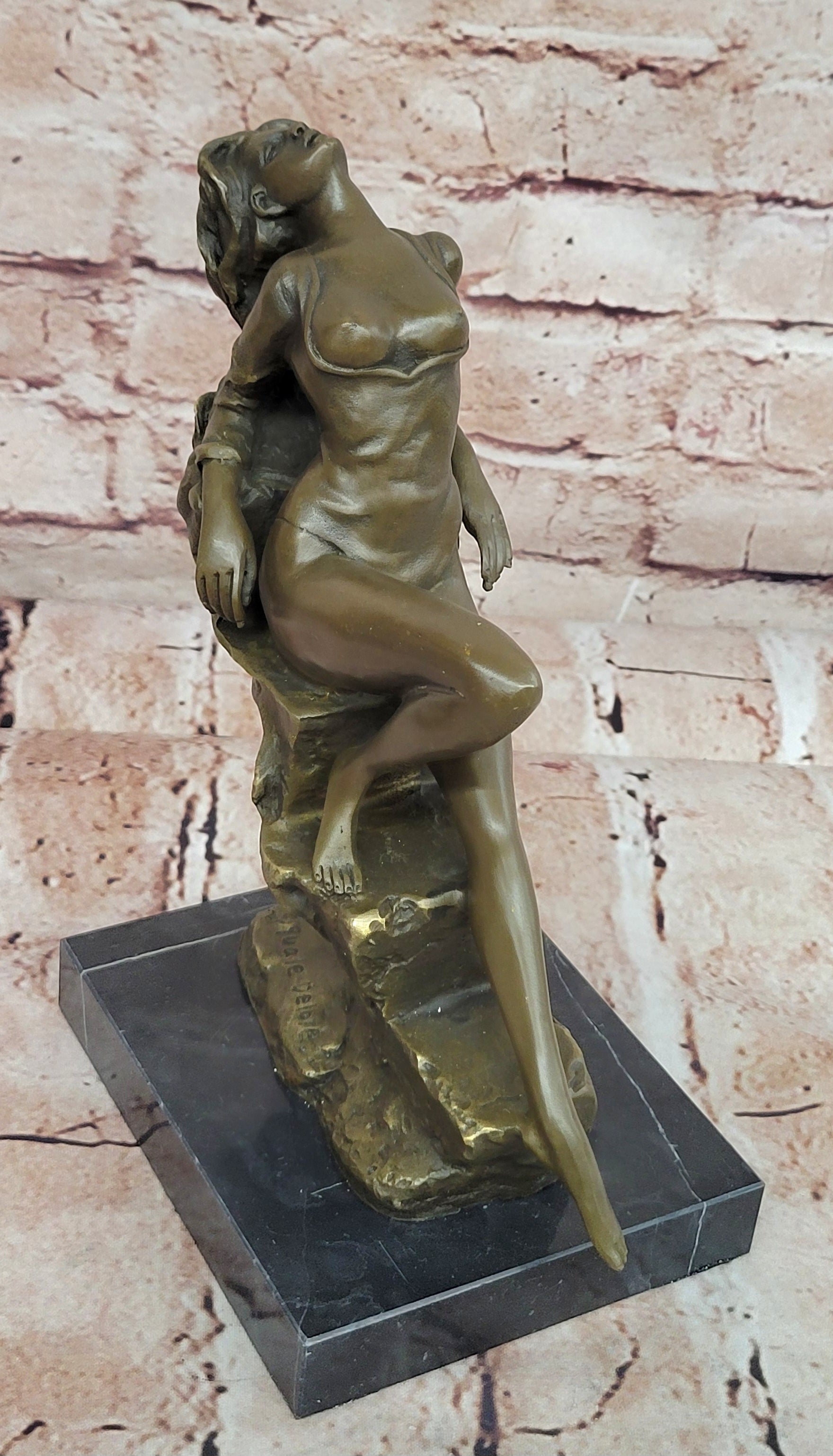 Handcrafted bronze sculpture SALE Nude Art Erotic Delor Pasquale Original Signed