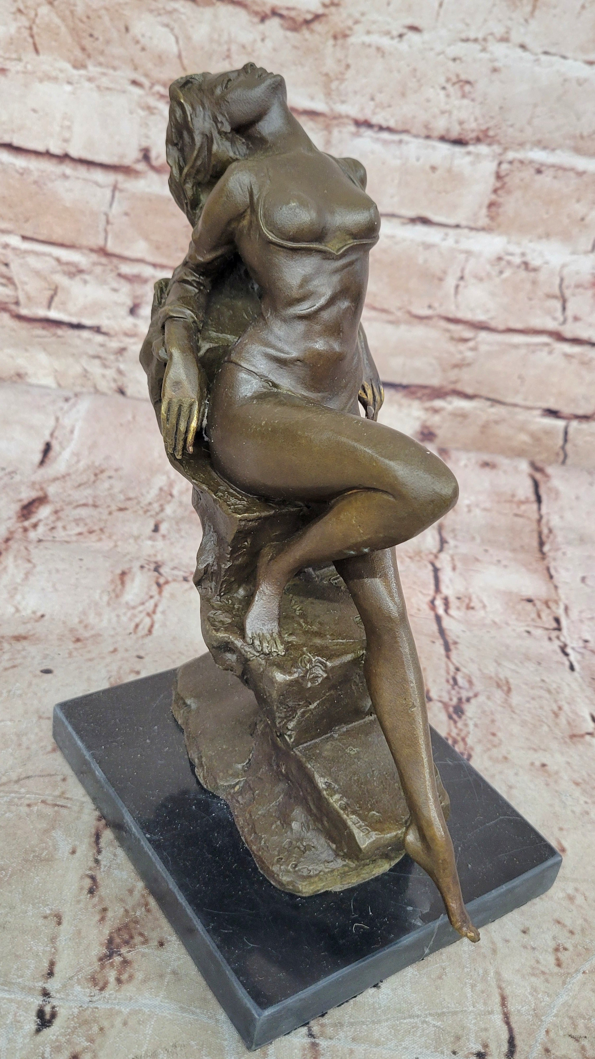 Handcrafted bronze sculpture SALE Nude Art Erotic Delor Pasquale Original Signed