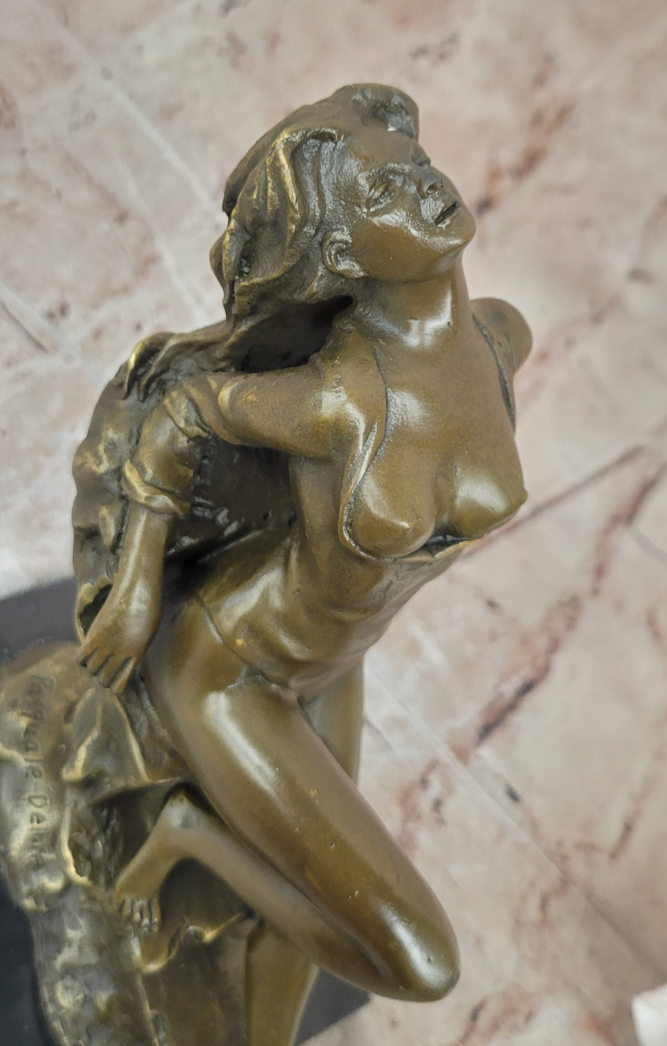 Handcrafted bronze sculpture SALE Nude Art Erotic Delor Pasquale Original Signed