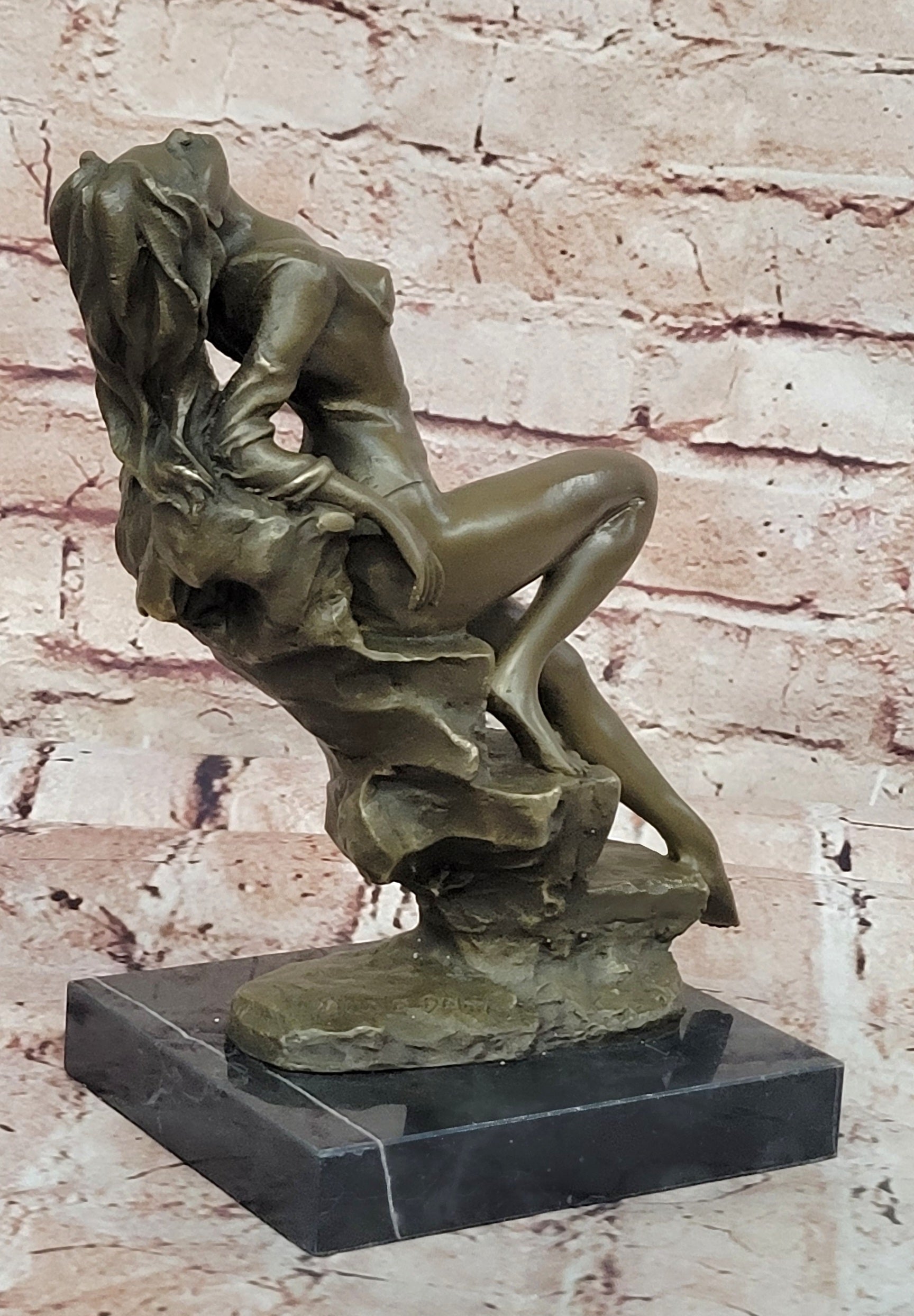 Handcrafted bronze sculpture SALE Nude Art Erotic Delor Pasquale Original Signed
