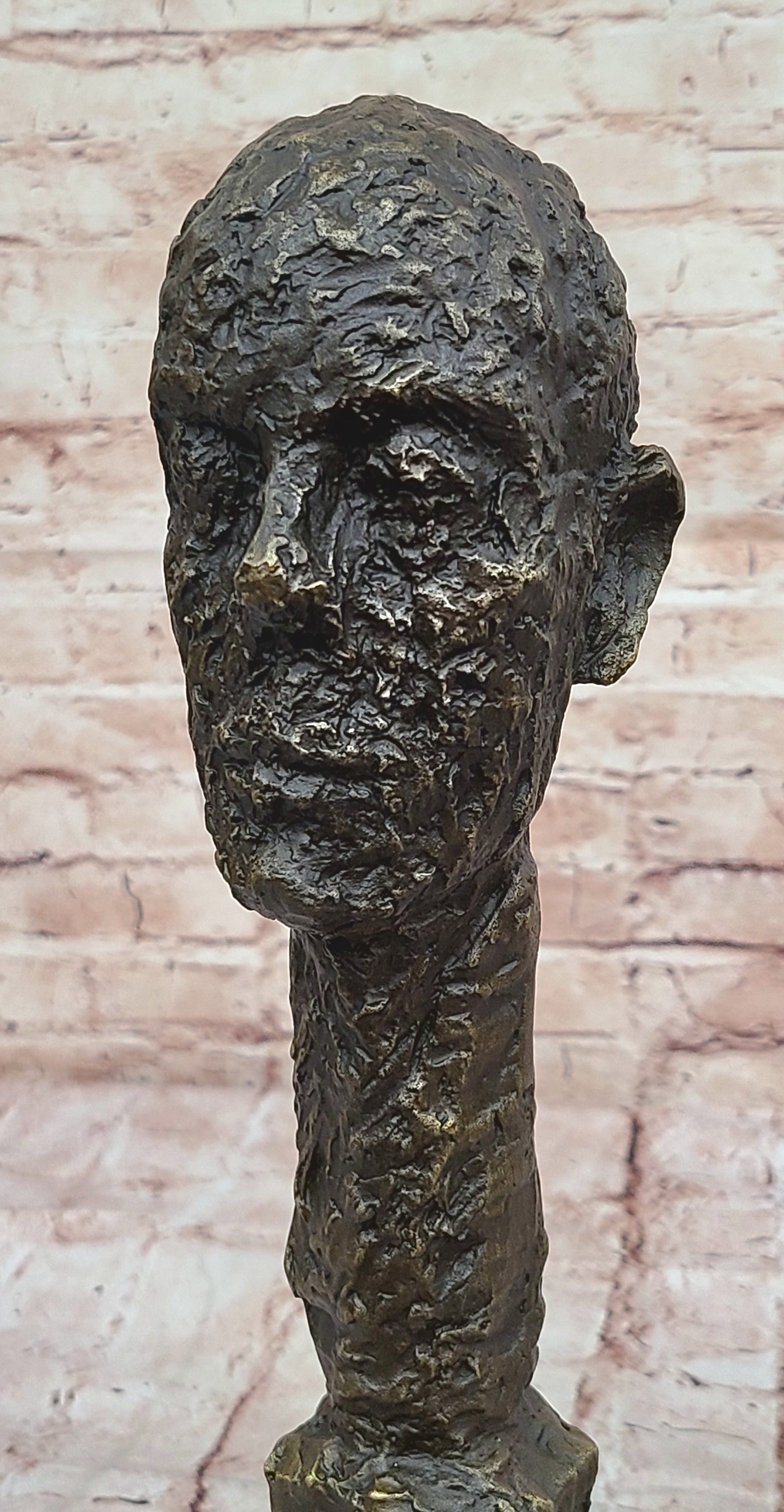 Bronze Sculpture Horrifying Male Bust Halloween Decoration Decor by Gia Figurine