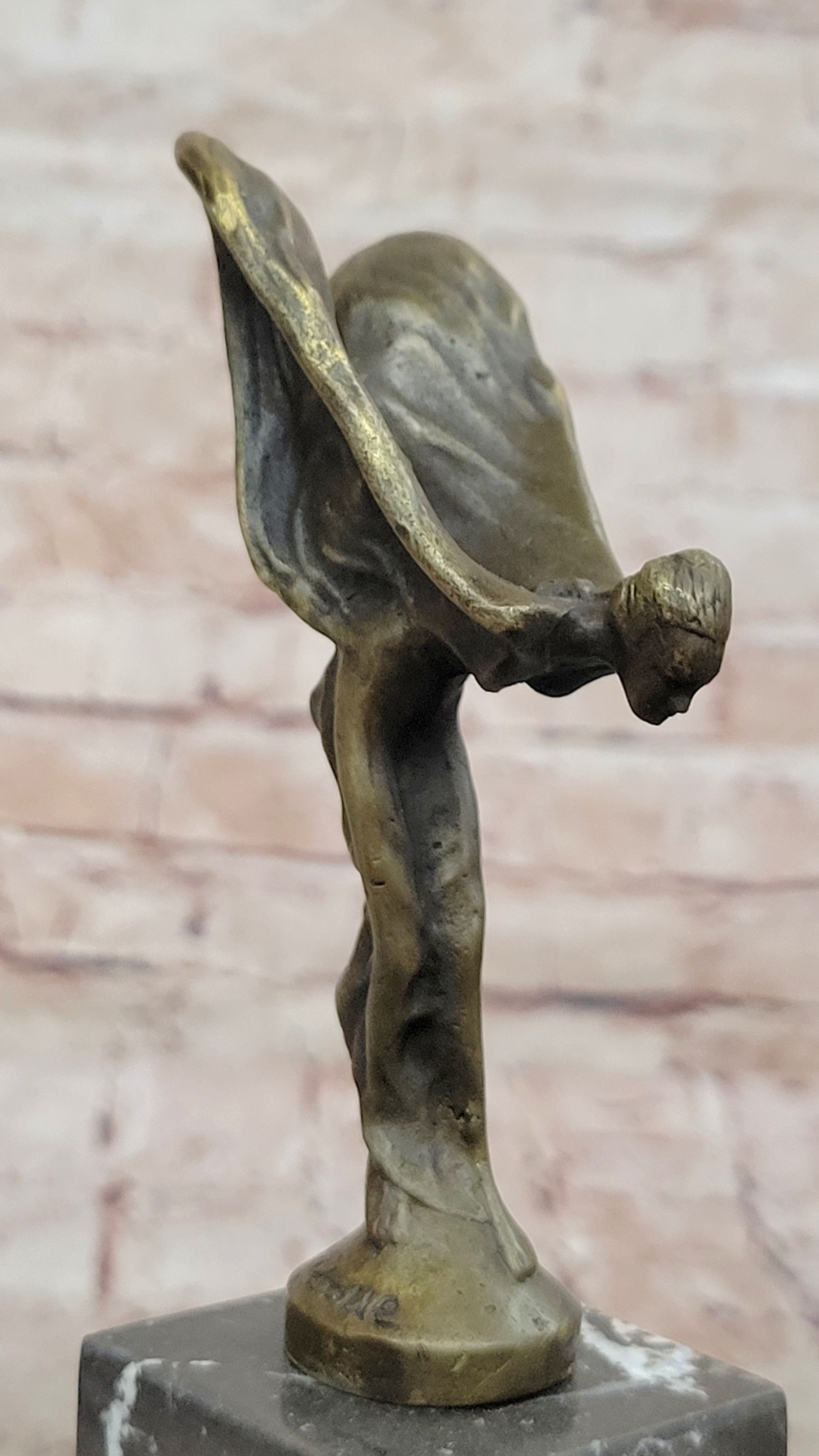 SPIRIT OF ECSTASY ROLLS ROYCE Handcrafted Art Bronze Sculpture Statue Figurine