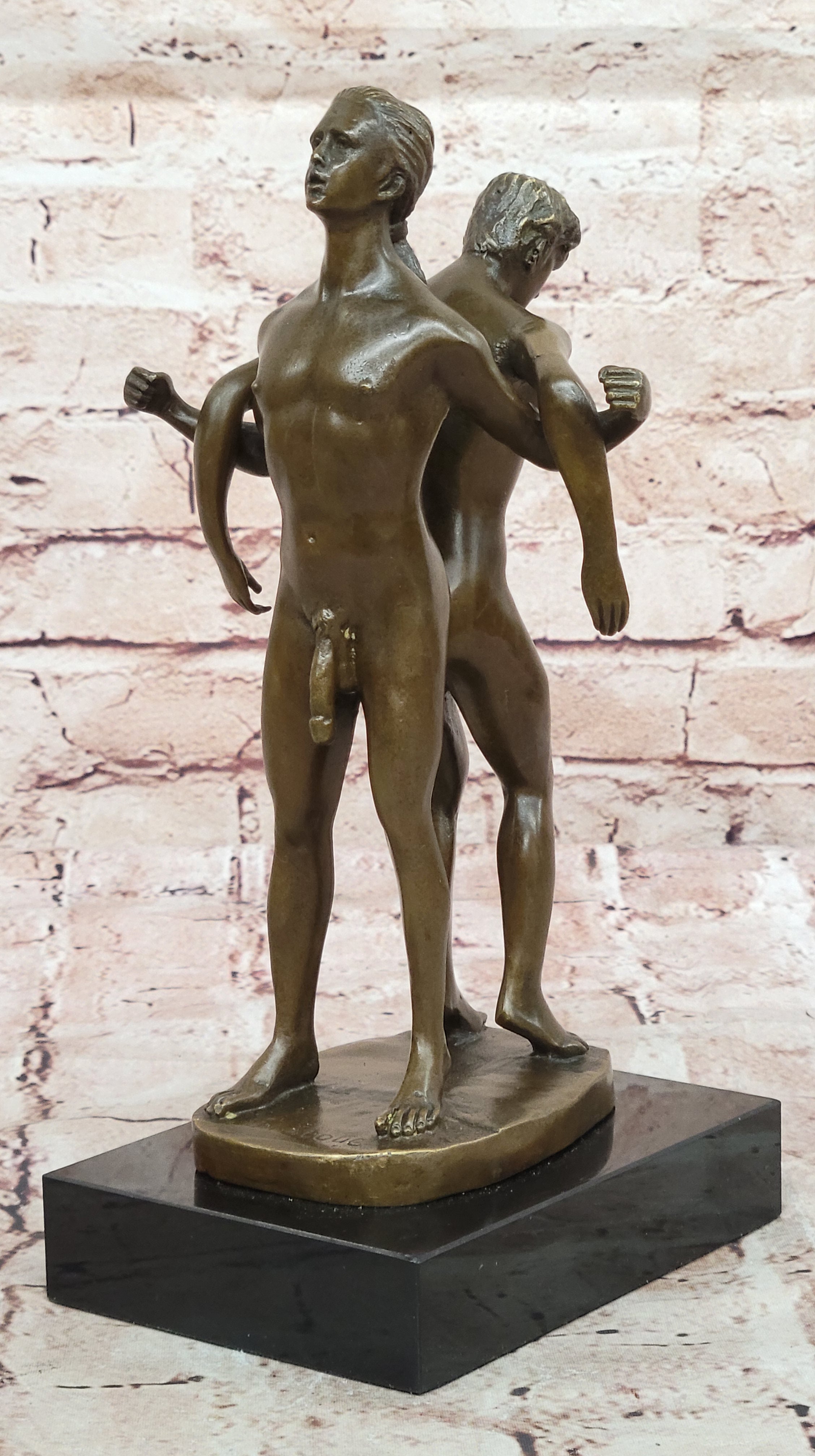 BRONZE NUDE MÄNNER EROTIK AKT GAY PAAR BRONZE FIGUR BRONZE SKULPTUR EROTIC ART