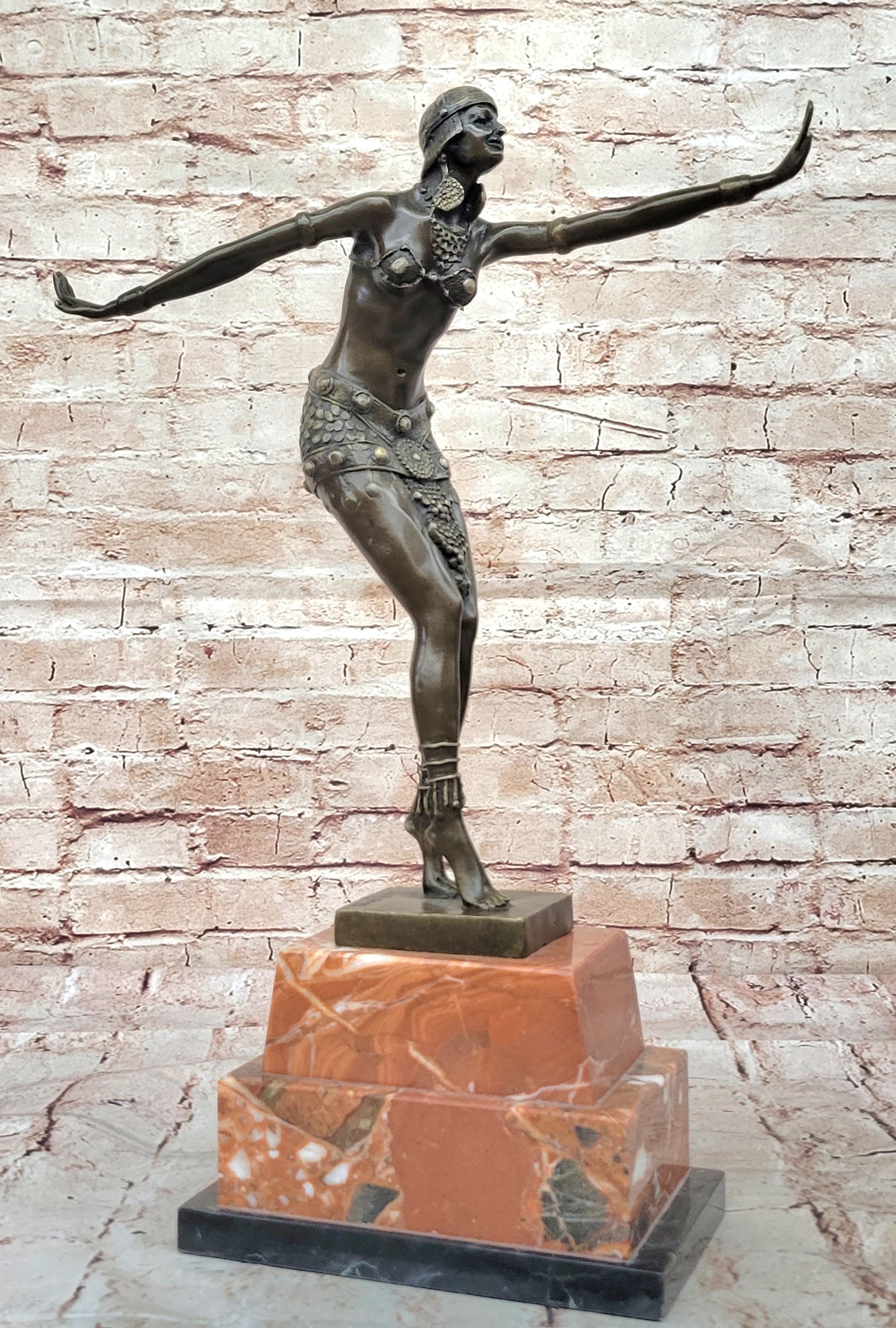 Demetre H. Chiparus Art Deco Bronze Dancer Statue Figurine Kapurthala Figurine