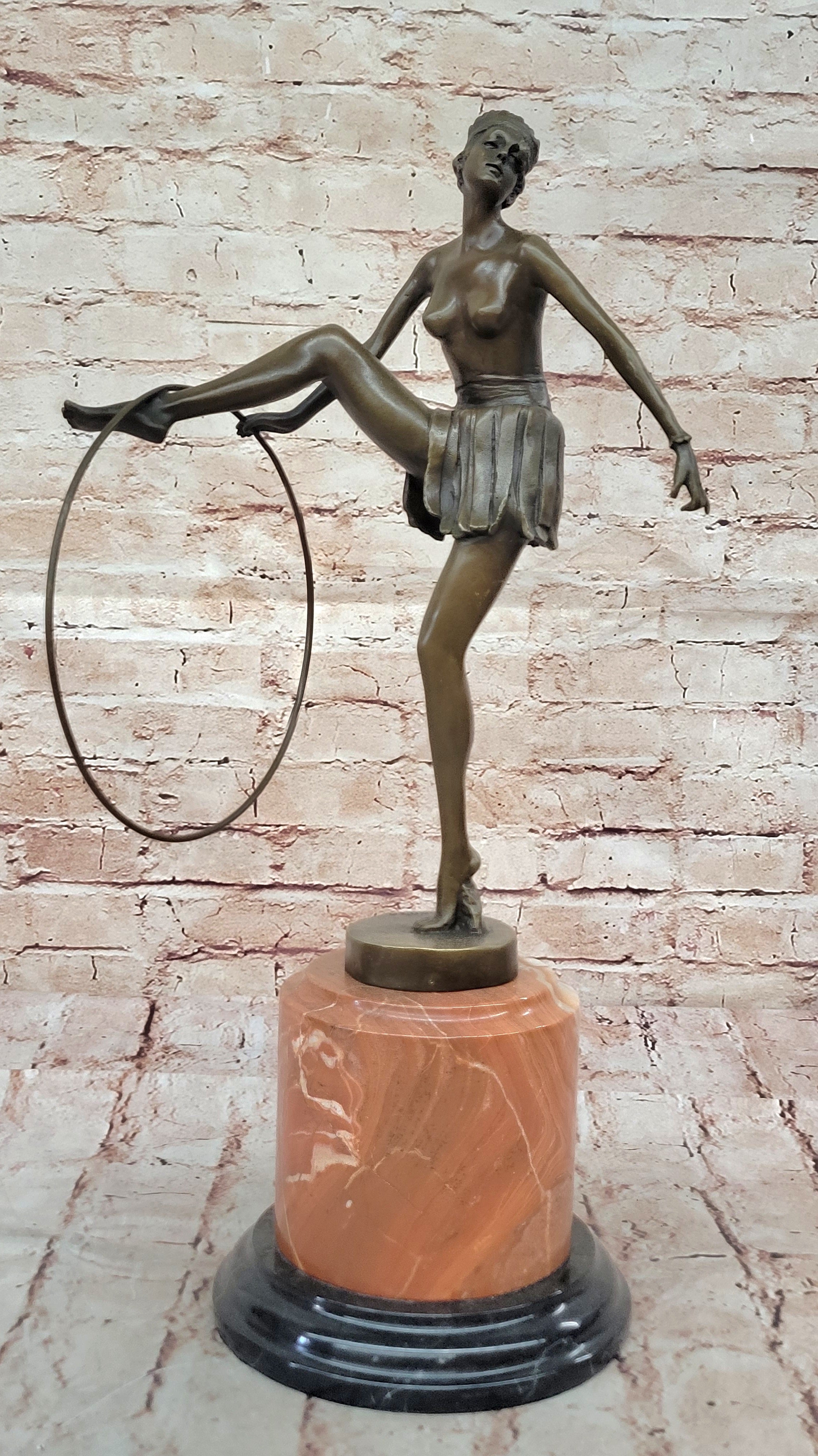 Nude Bronze Deco Large Size Romanian Artist ~D.H Chiparus~ Dancer Sculpture Statue