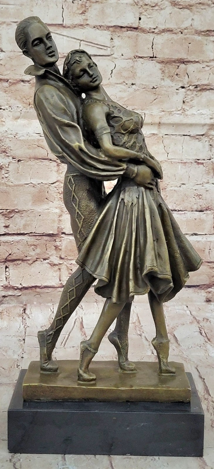 Art Deco Romantic Couple Dancing by Romanian Artist Chiparus Bronze Sculpture