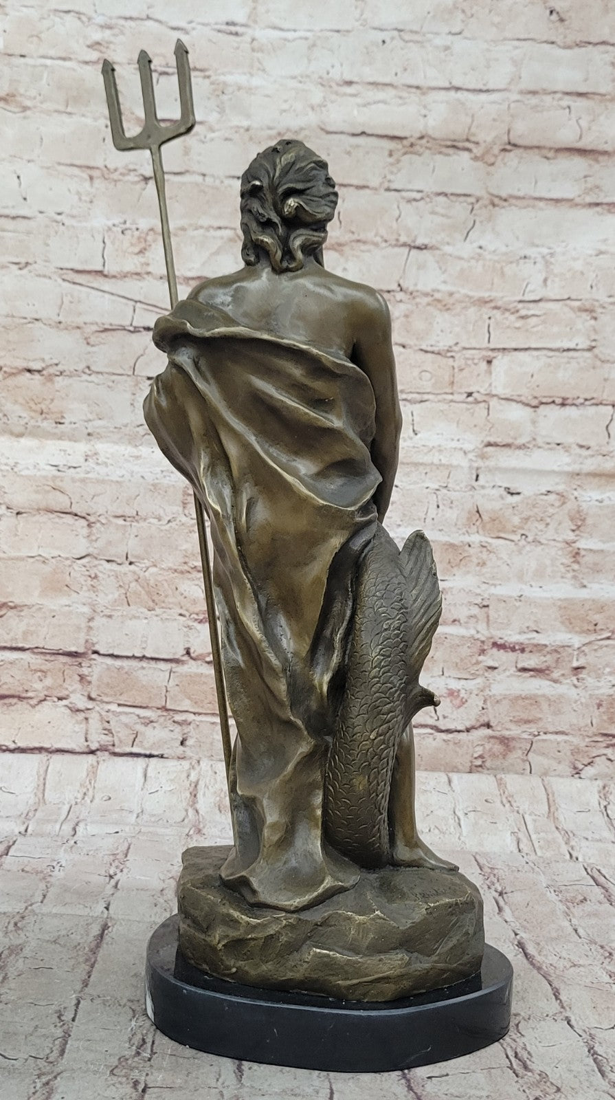 Vintage ZEUS POSEIDON Bronze Sculpture Statue Art Figurine Greek Mythology