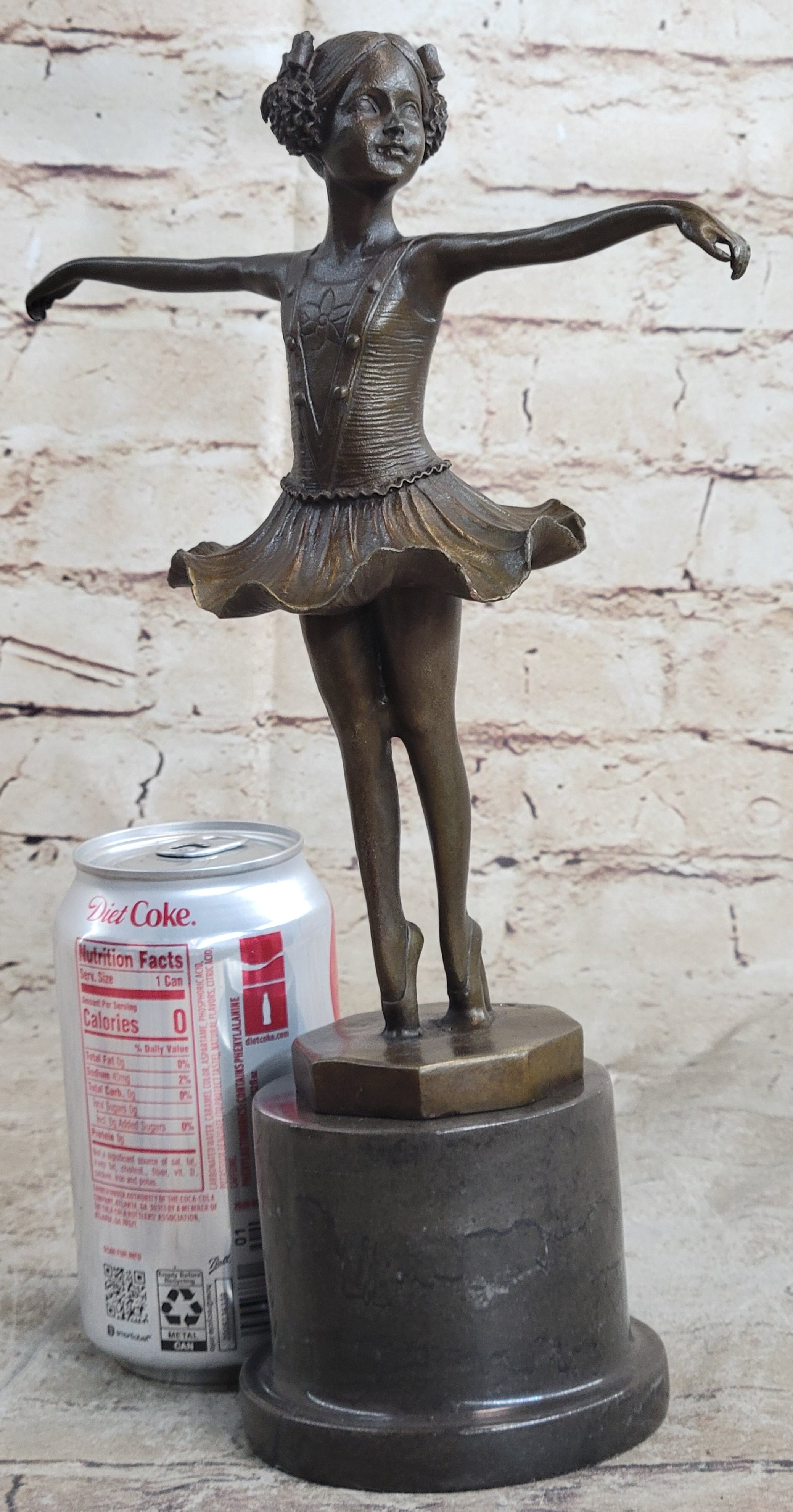 Child Danceing Girl Ballerina Home Garden Decor Bronze Sculpture Statue Art Gift