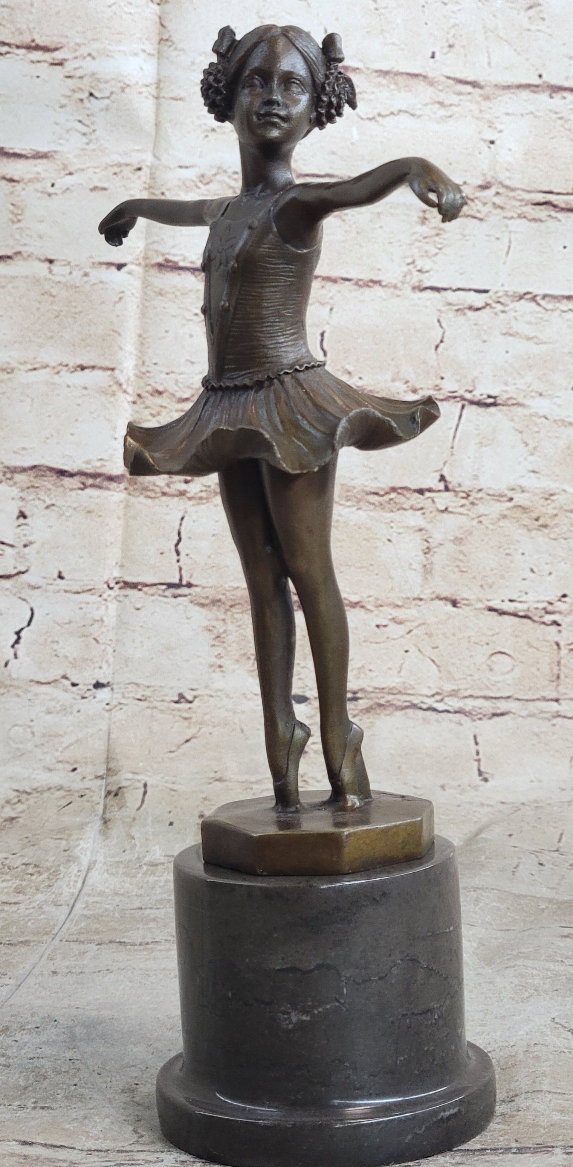 Child Danceing Girl Ballerina Home Garden Decor Bronze Sculpture Statue Art Gift