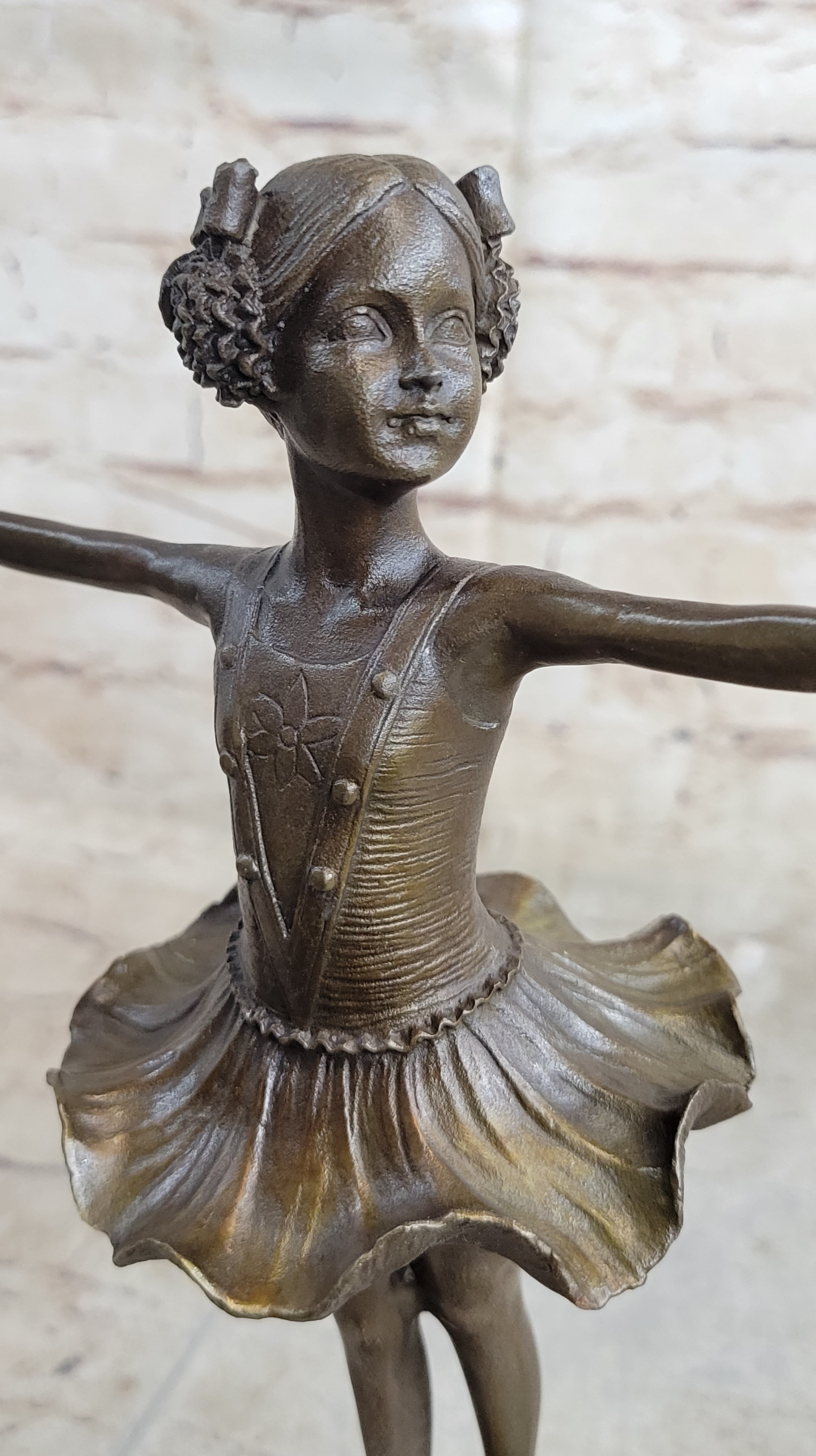 Child Danceing Girl Ballerina Home Garden Decor Bronze Sculpture Statue Art Gift