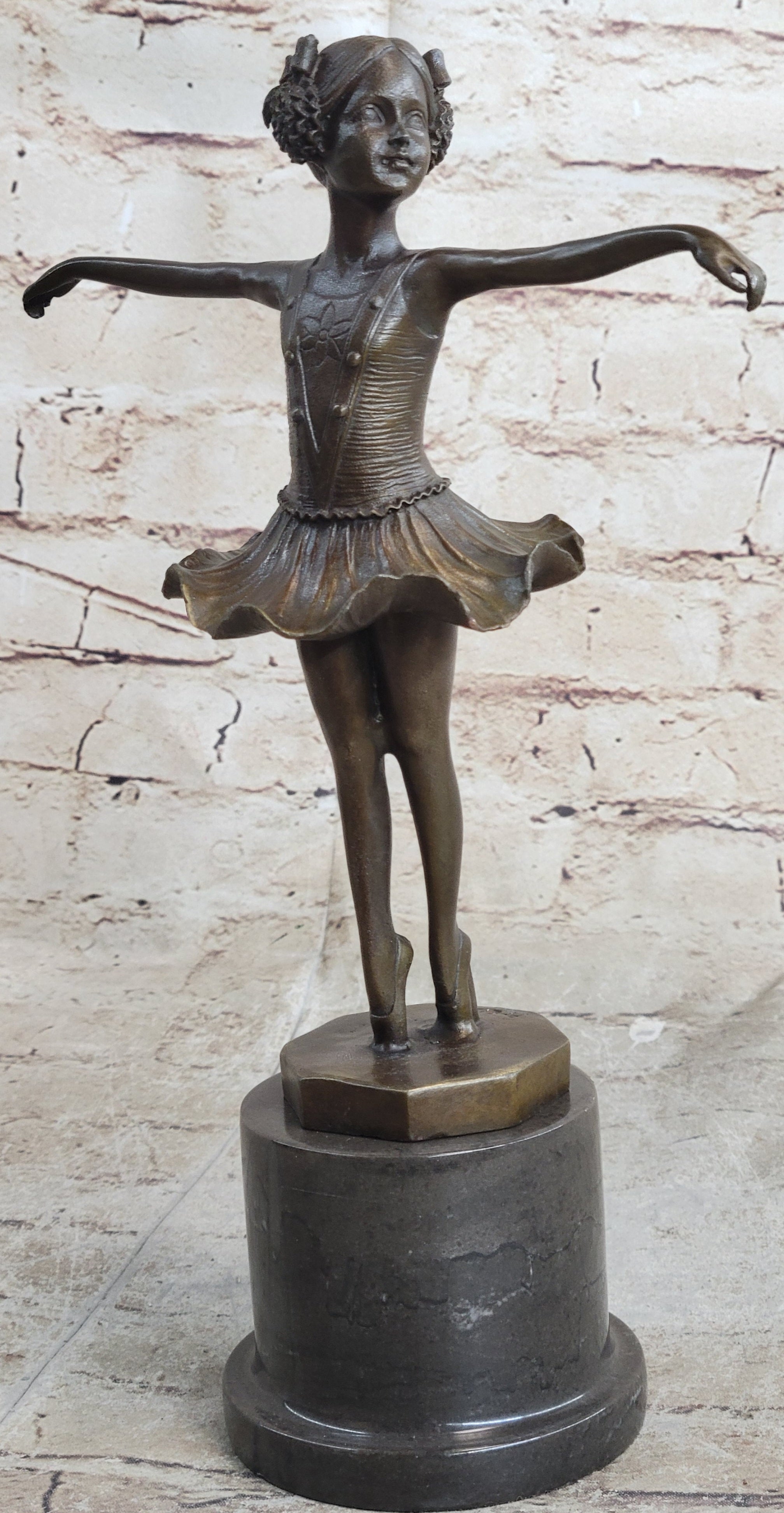 Child Danceing Girl Ballerina Home Garden Decor Bronze Sculpture Statue Art Gift