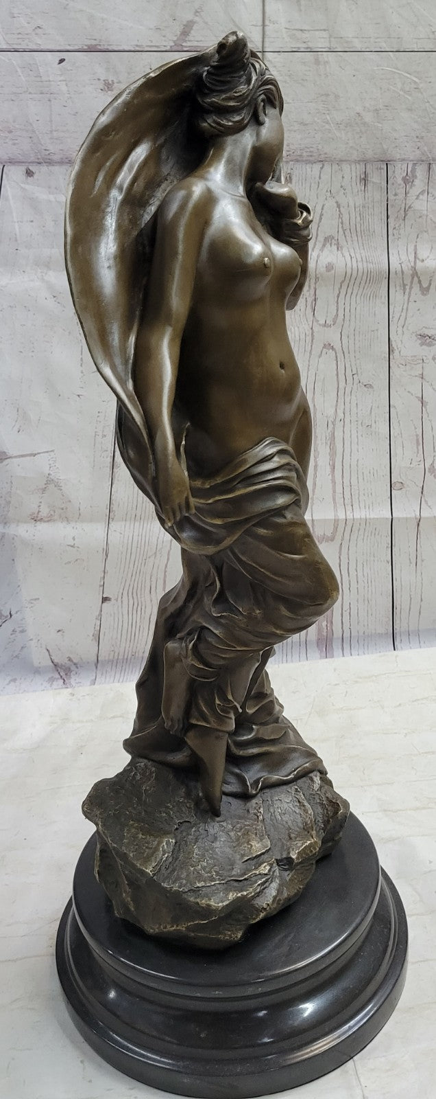 ART NOUVEAU, SIGNED PITTALUGA " ALICE ", BRONZE FIGURINE FIGURE STATUE DECOR