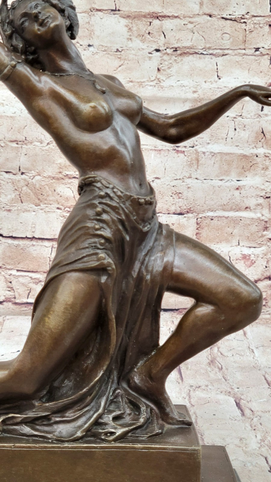 Handcrafted bronze sculpture SALE Decor Wreath Head Dancer Belly Nude Exotic