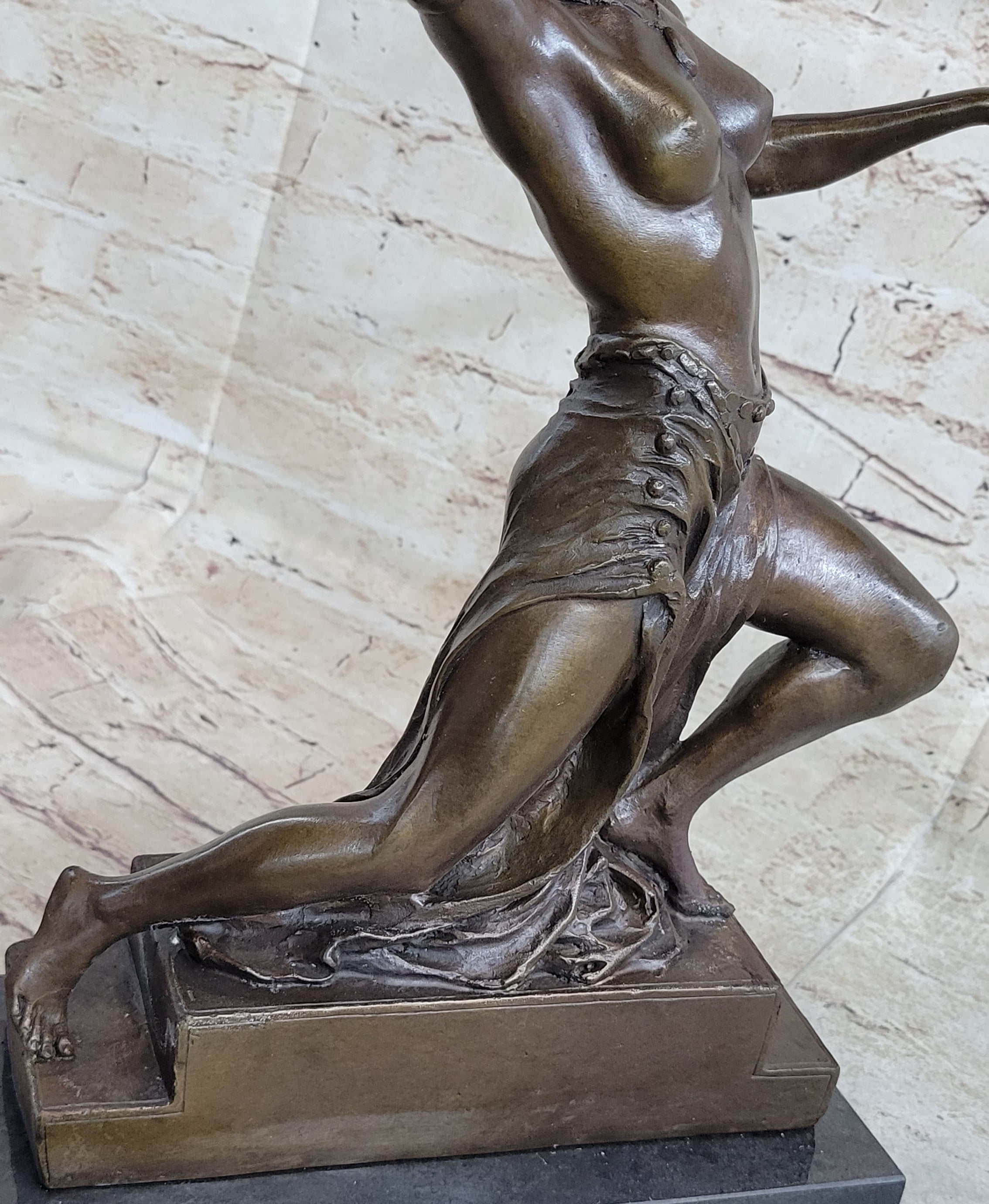 Handcrafted bronze sculpture SALE Decor Wreath Head Dancer Belly Nude Exotic