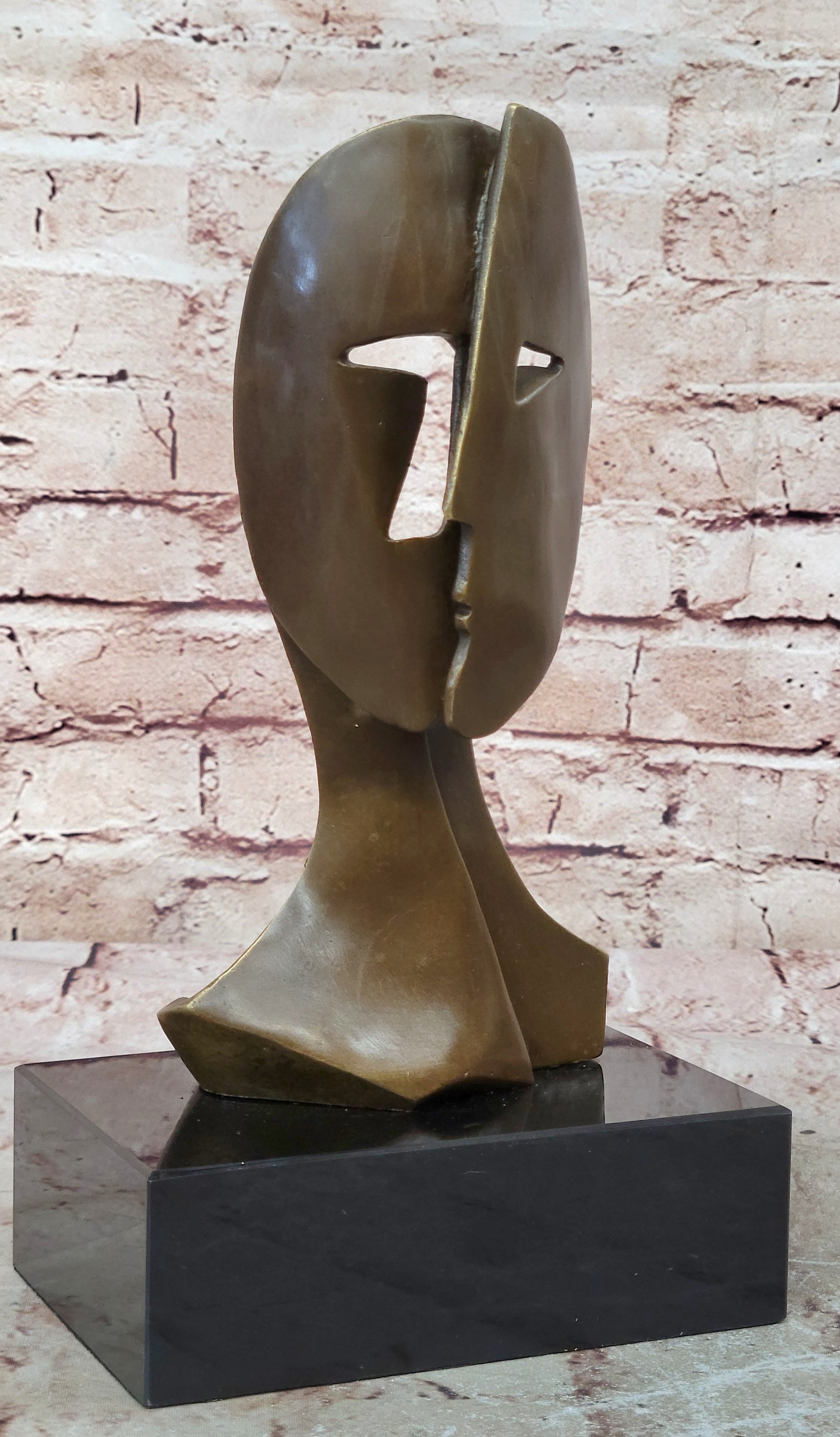 Pablo Picasso inspired Bronze Sculpture BEHIND THE MASK Hot Cast Artwork Figure