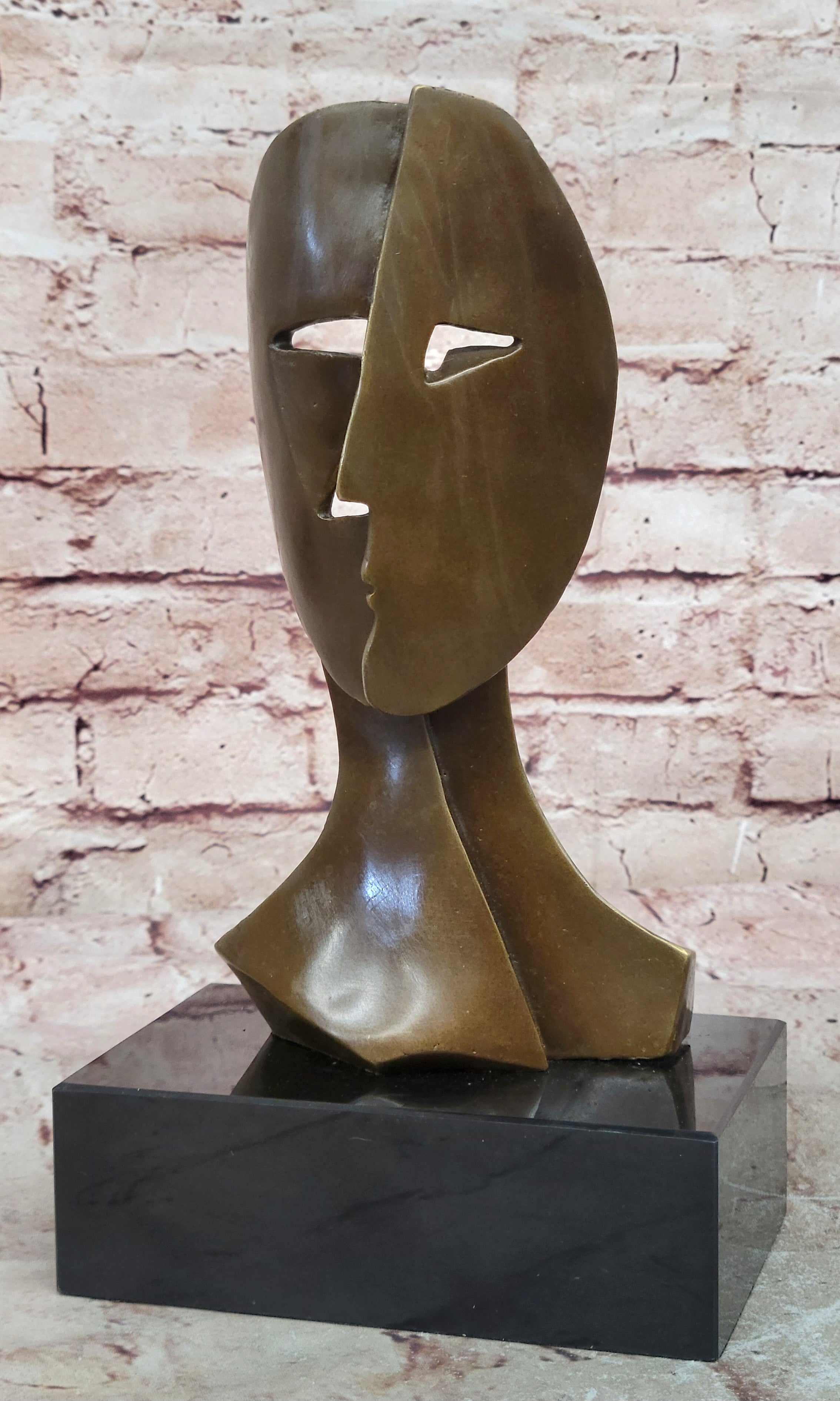 Pablo Picasso inspired Bronze Sculpture BEHIND THE MASK Hot Cast Artwork Figure