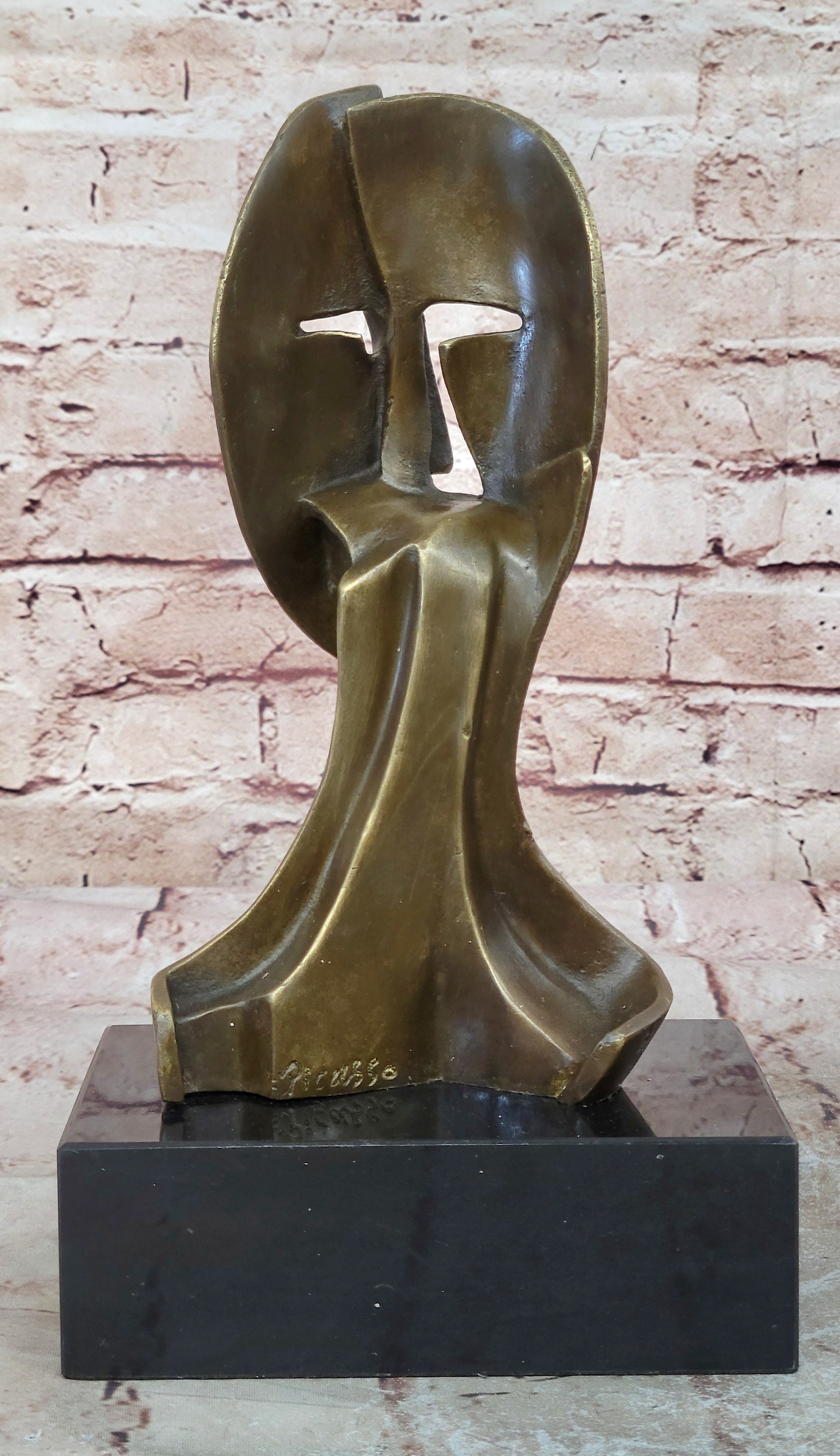 Pablo Picasso inspired Bronze Sculpture BEHIND THE MASK Hot Cast Artwork Figure