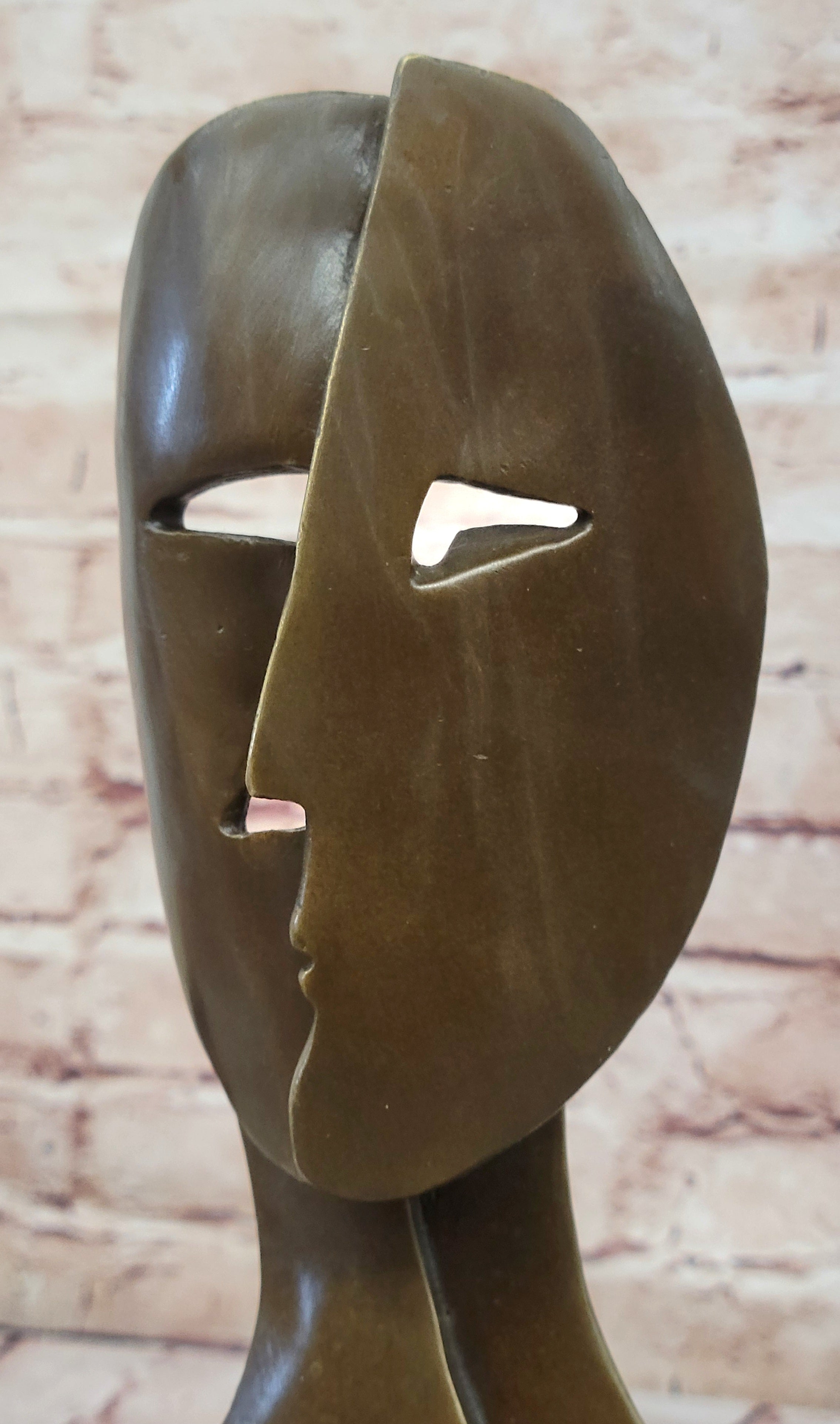 Pablo Picasso inspired Bronze Sculpture BEHIND THE MASK Hot Cast Artwork Figure