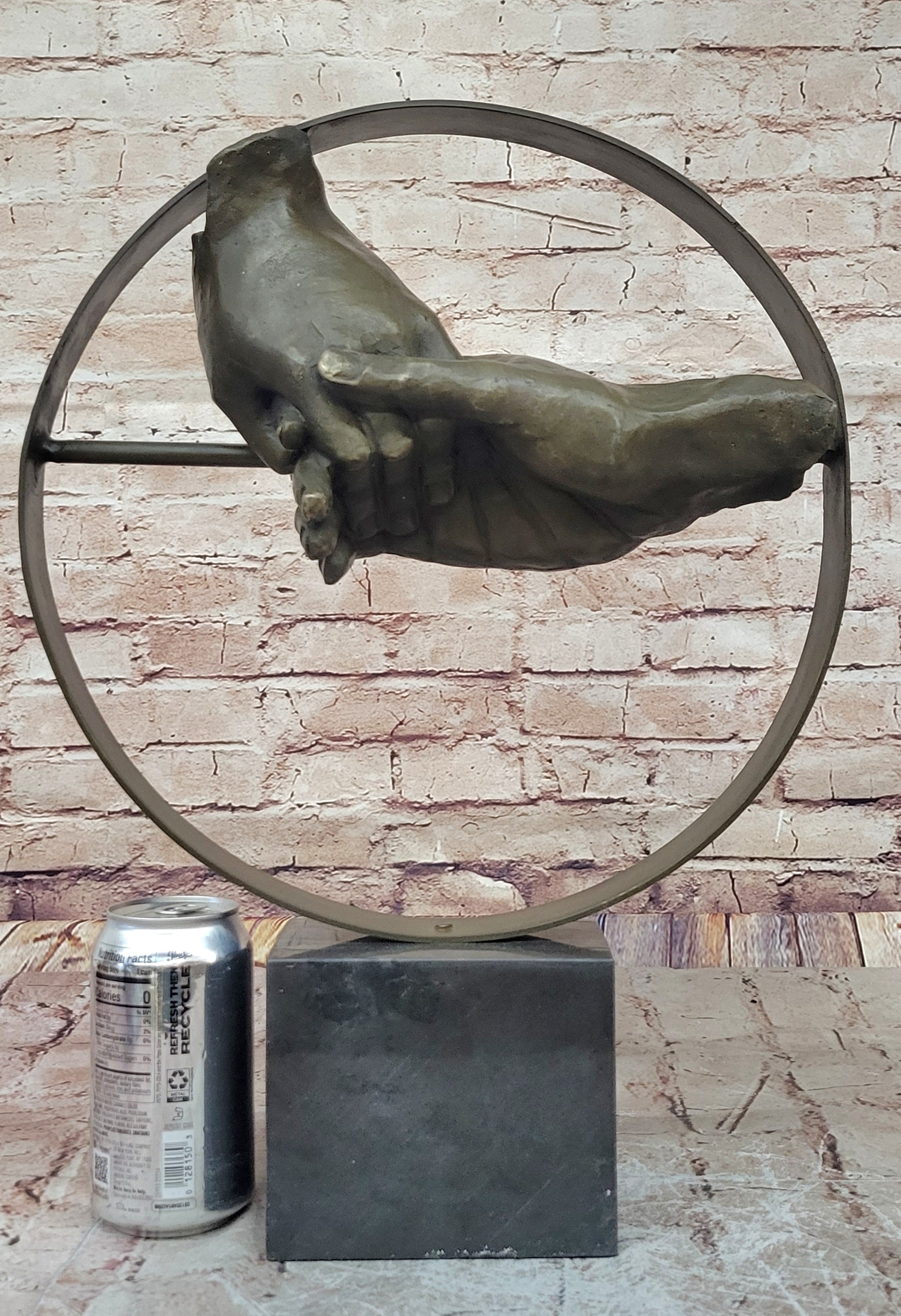 Handcrafted bronze Sculpture SALE Marble Other Each Holding Hand Dali Deco Art