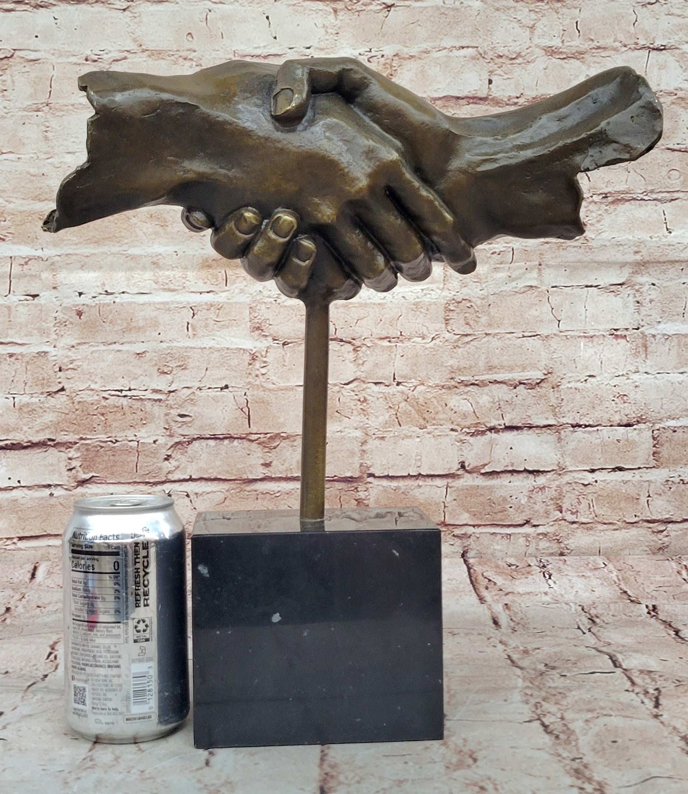 Modern Abstract Art Two Shaking Hand by Dali Bronze Sculpture Figurine Figure