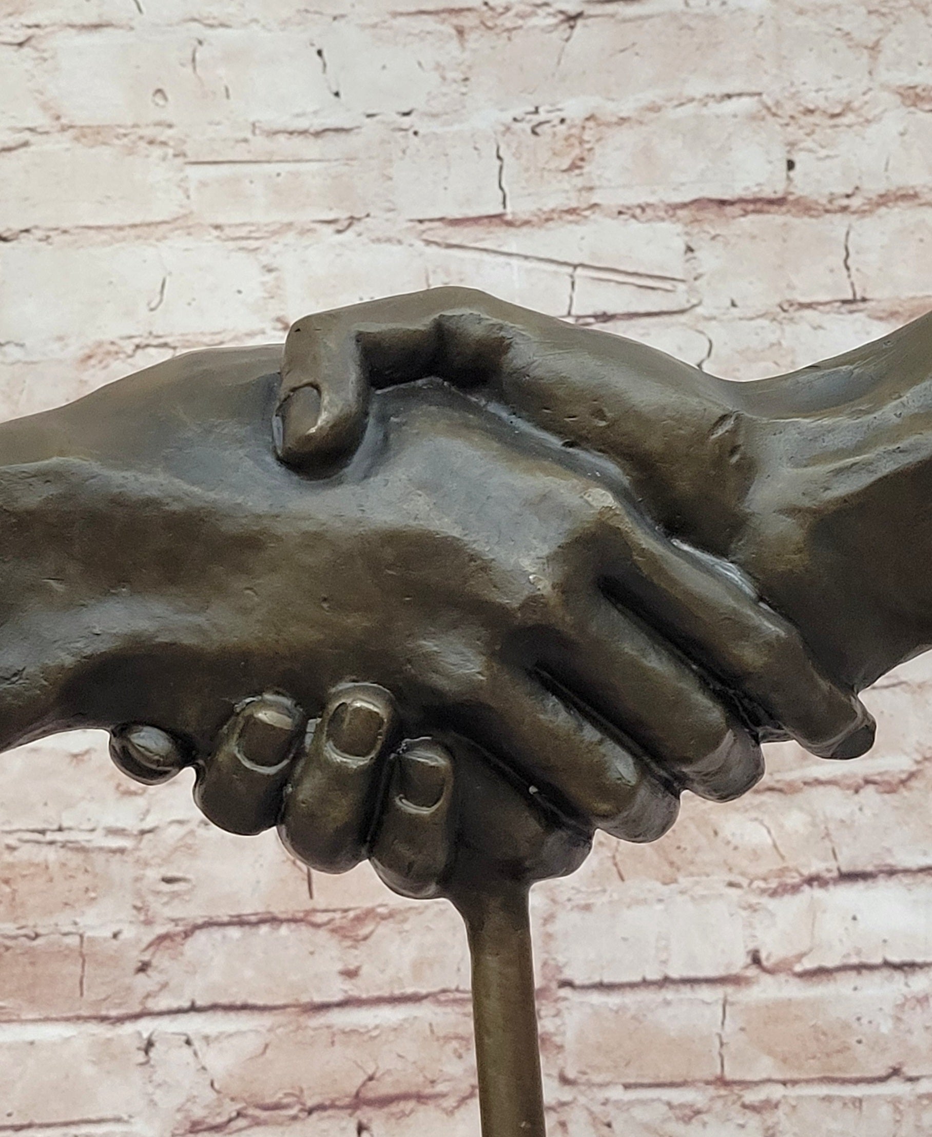 Modern Abstract Art Two Shaking Hand by Dali Bronze Sculpture Figurine Figure