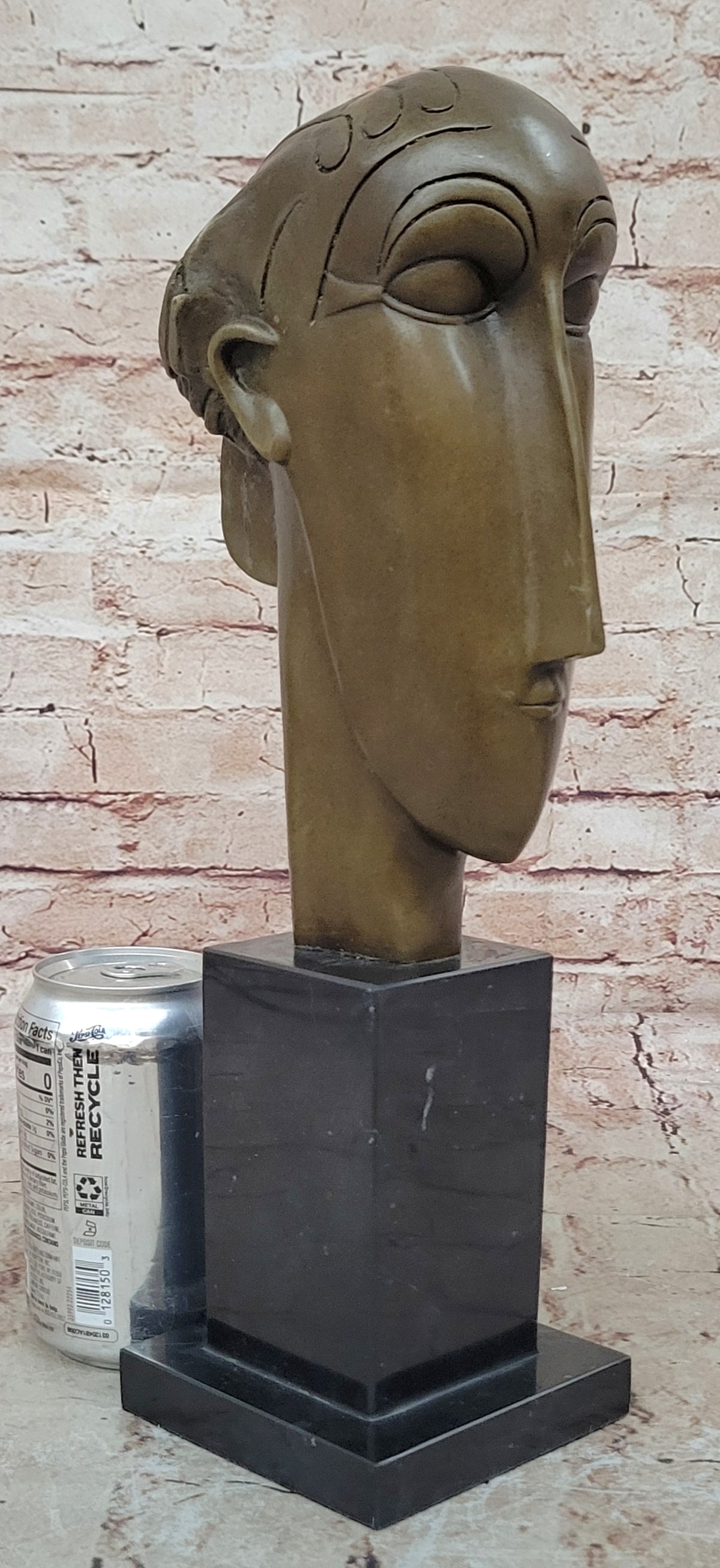 AMEDEO MODIGLIANI TRIBUTE - BRONZE SCULPTURE - THE HEAD OF CARYATID - SIGNED !