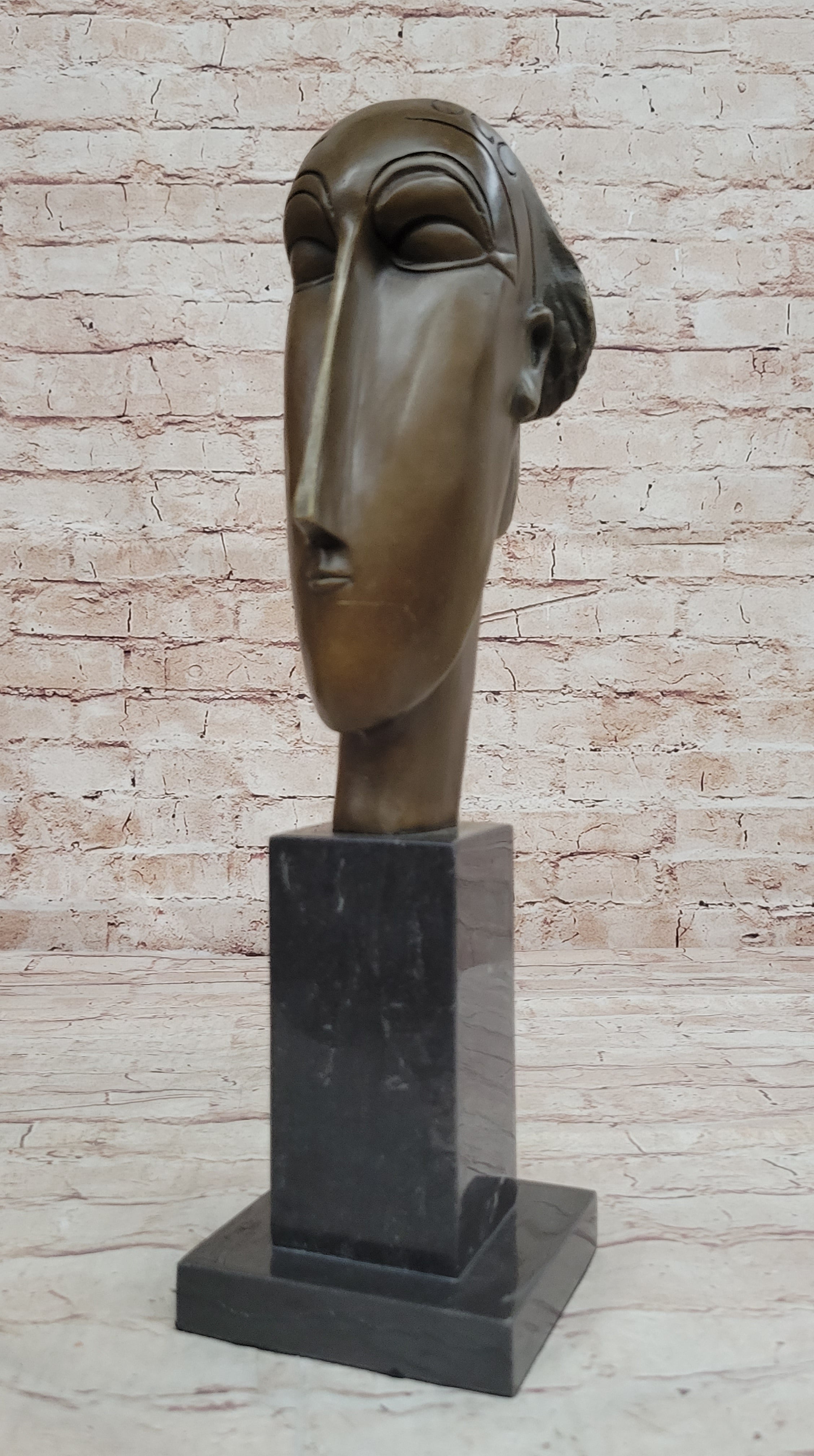 AMEDEO MODIGLIANI TRIBUTE - BRONZE SCULPTURE - THE HEAD OF CARYATID - SIGNED !